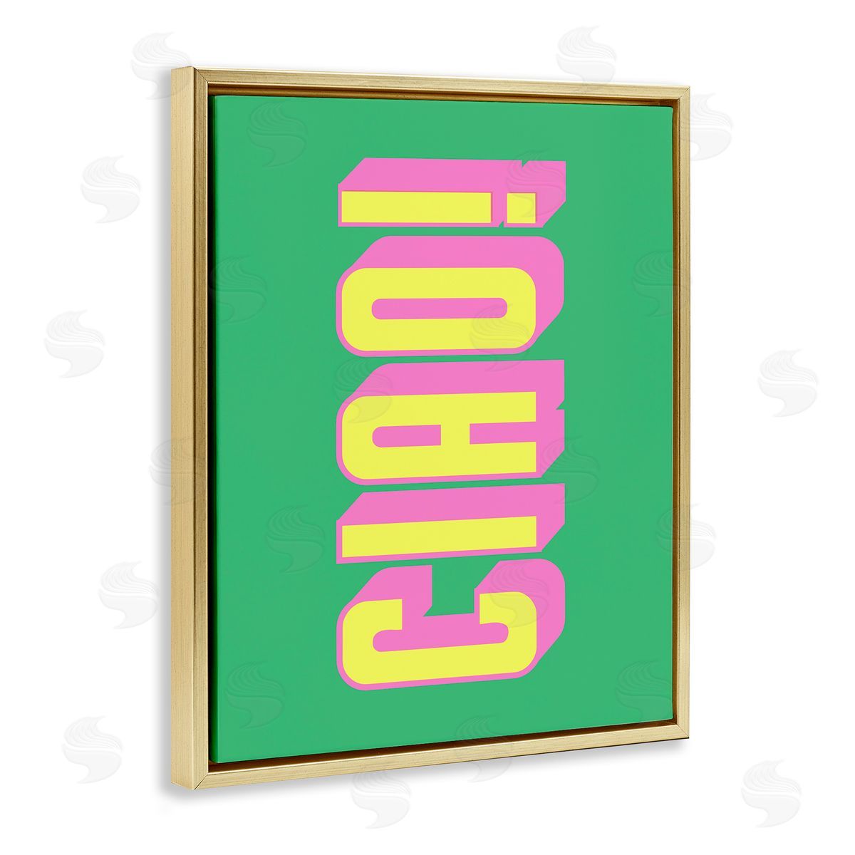 Ciao Bold Lettering Gold Floating Frame Canvas Wall Art, Home Decor by House of Lulu