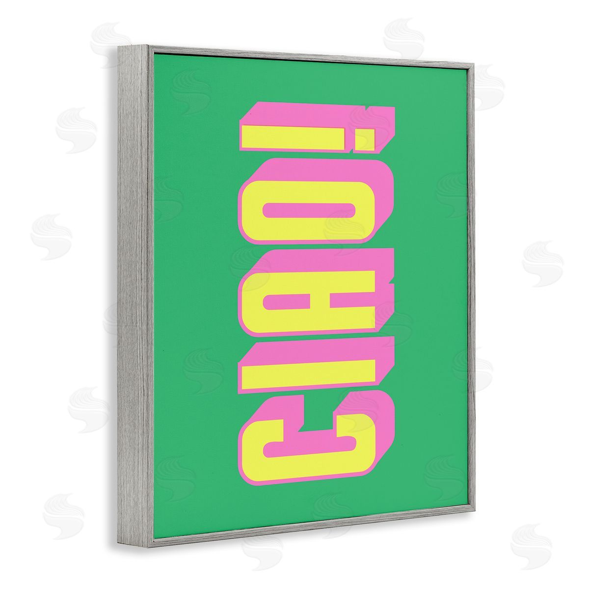 Ciao Bold Lettering Grey Frame Print Wall Art, Home Decor by House of Lulu