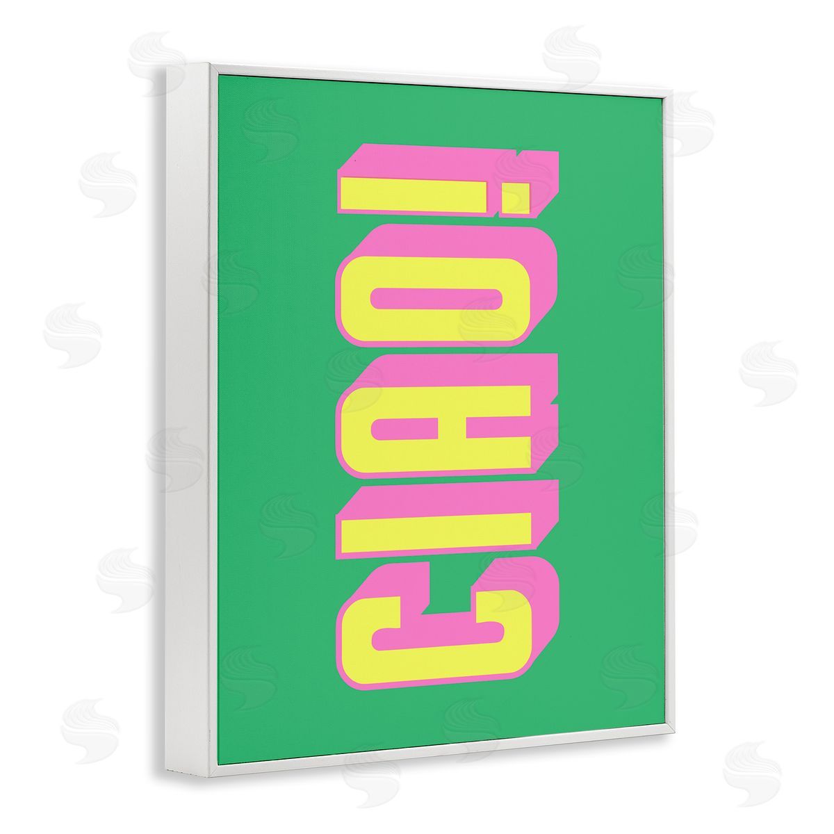 Ciao Bold Lettering White Frame Print Wall Art, Home Decor by House of Lulu