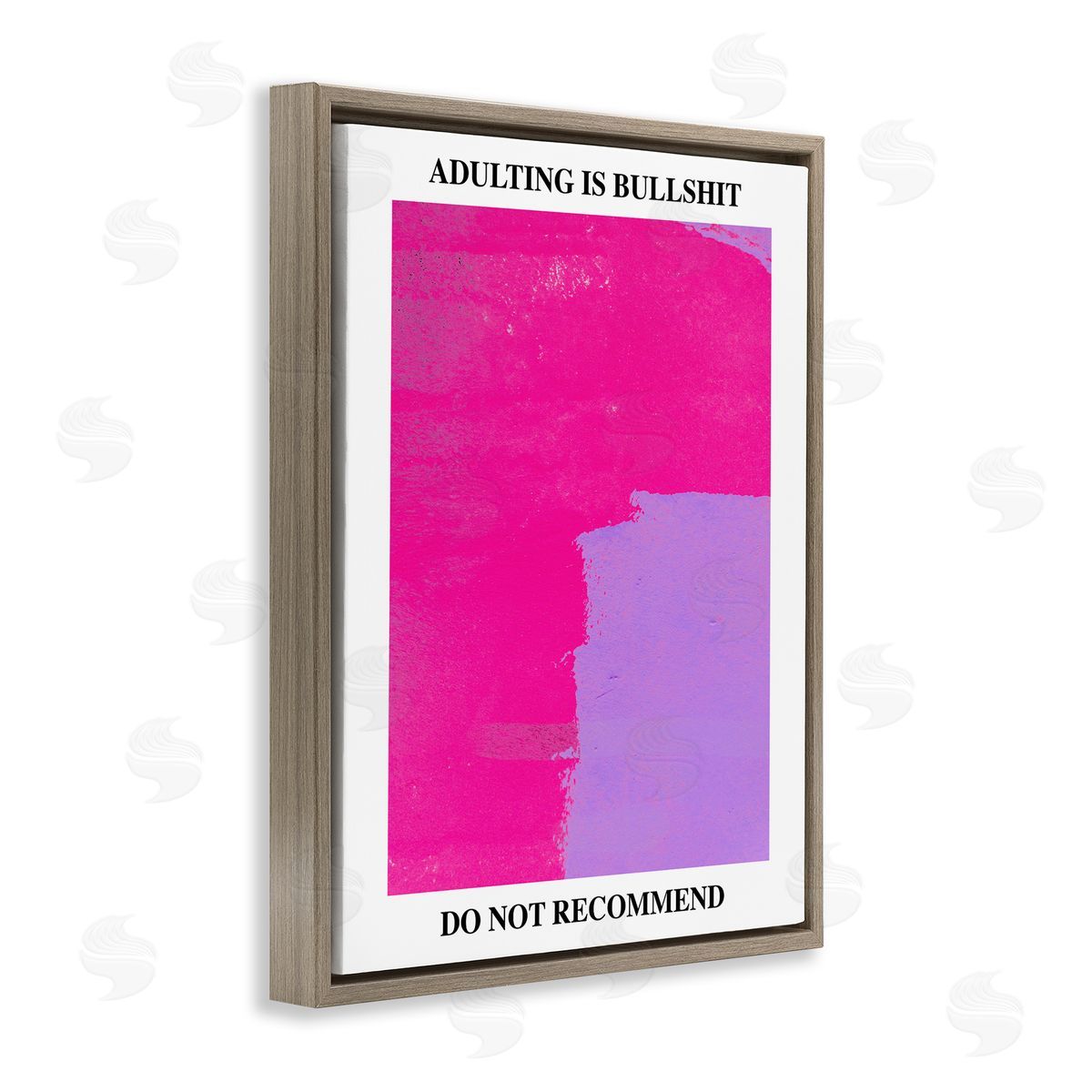 Adulting Do Not Recommend Brown Floating Frame Canvas Wall Art, Home Decor by House of Lulu