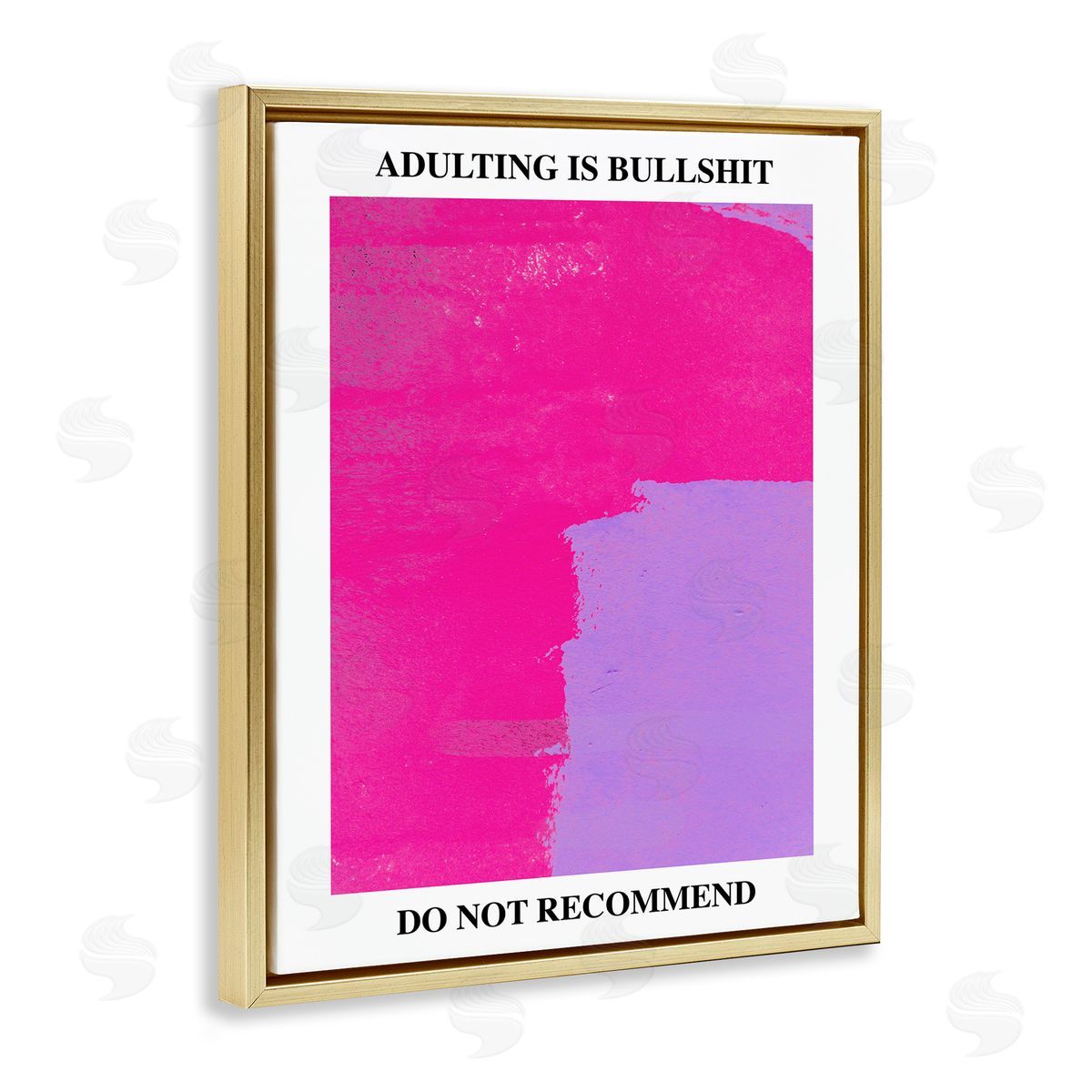Adulting Do Not Recommend Gold Floating Frame Canvas Wall Art, Home Decor by House of Lulu