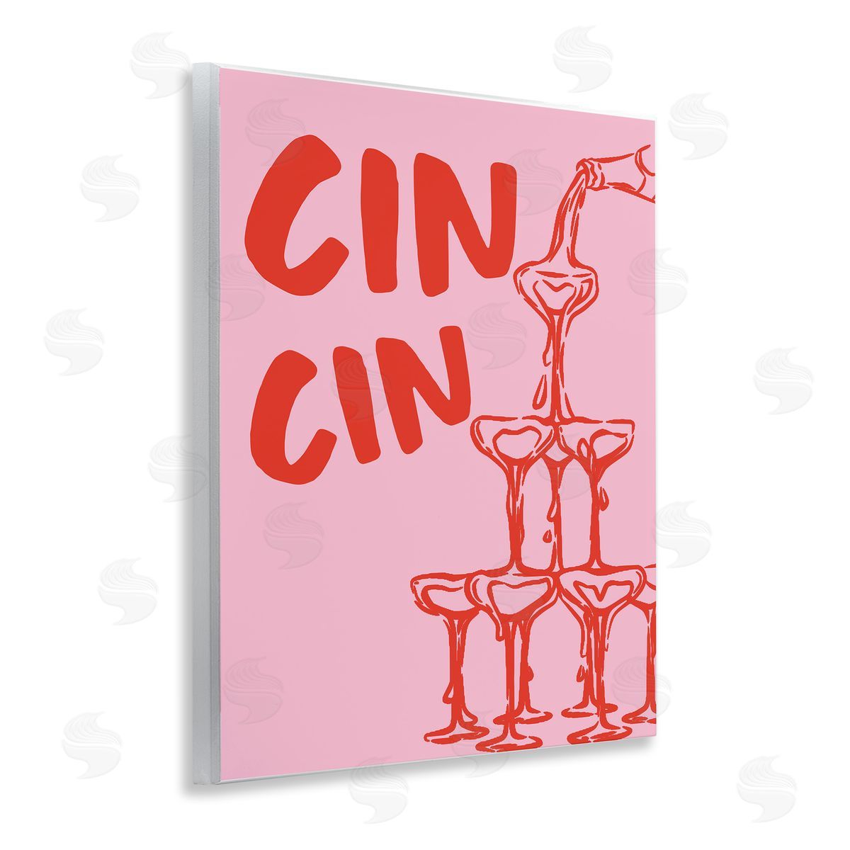 Cin Cin Champagne Tower Wood Plaque Wall Art, Home Decor by House of Lulu