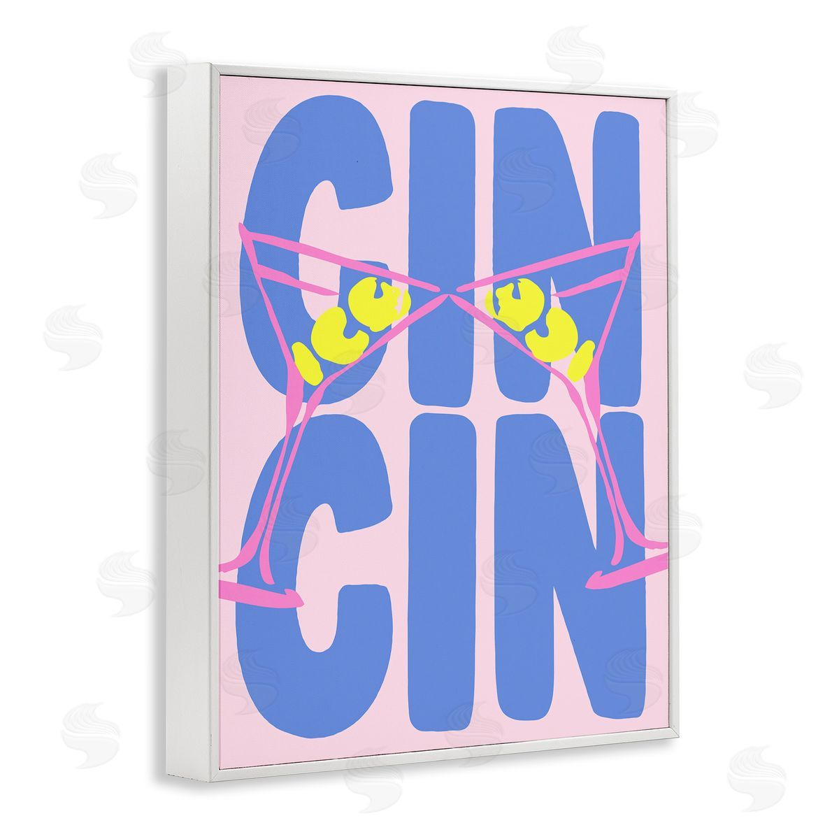 Pastel Cin Cin Cheers White Frame Print Wall Art, Home Decor by House of Lulu
