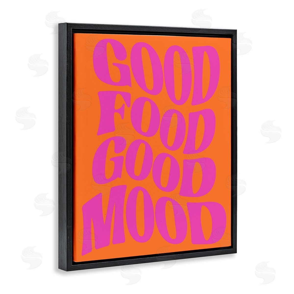 Good Food & Mood Black Floating Frame Canvas Wall Art, Home Decor by House of Lulu