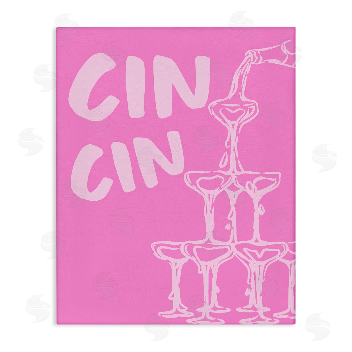 Pink Champagne Tower Canvas Wall Art, Home Decor by House of Lulu