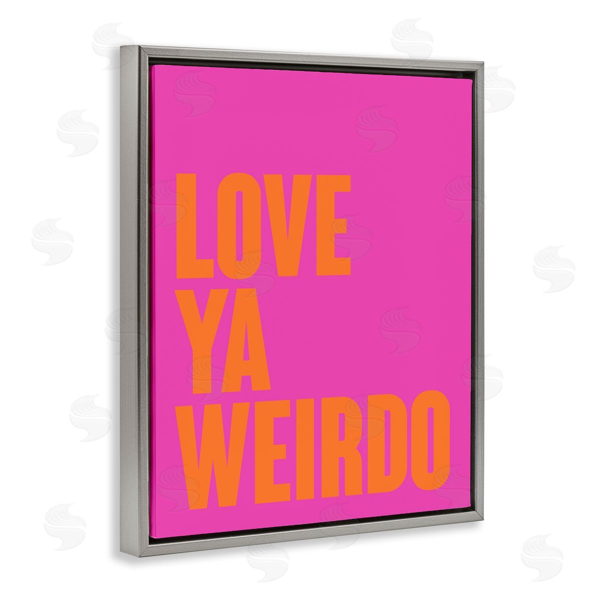 Love Ya Weirdo Phrase Grey Floating Frame Canvas Wall Art, Home Decor by House of Lulu