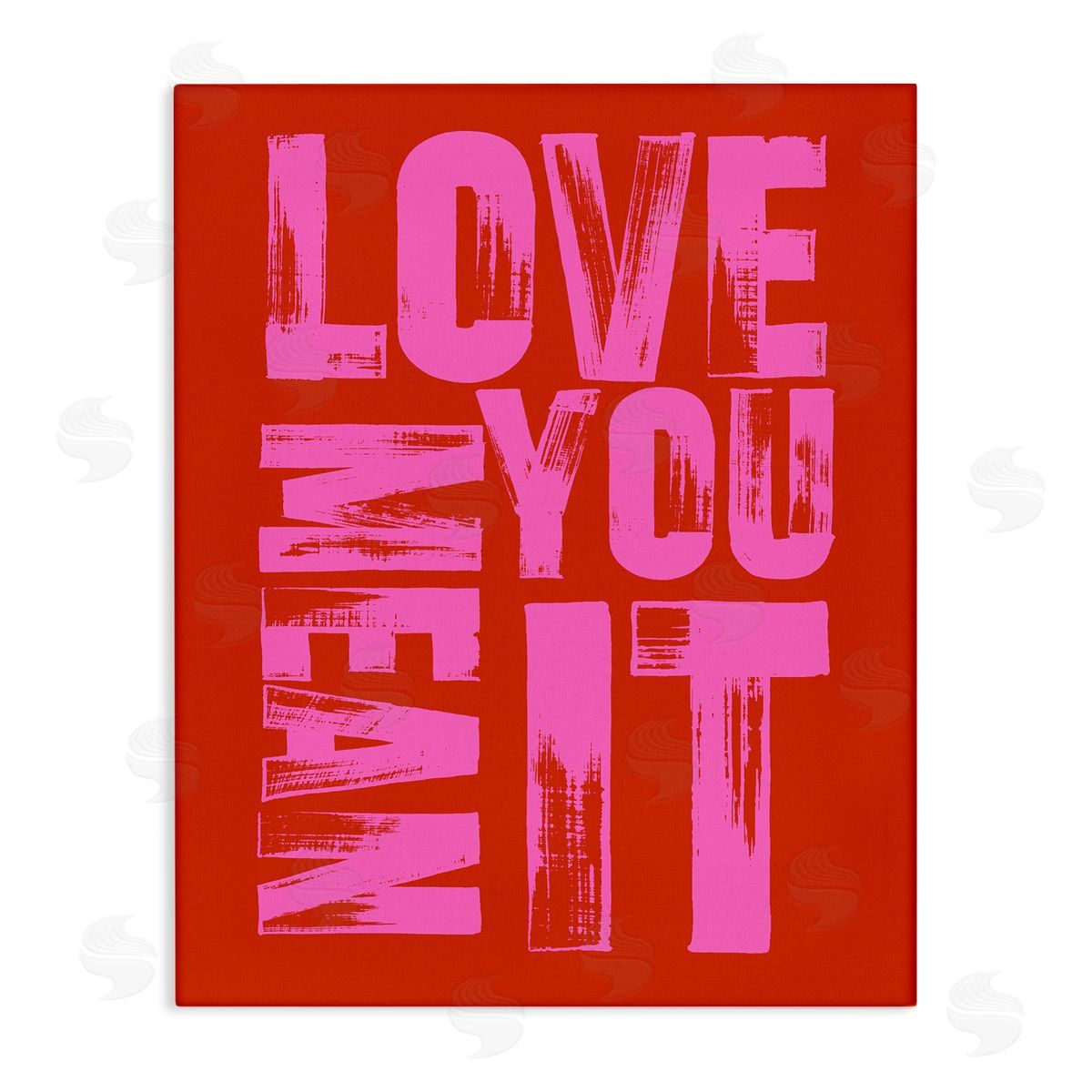 Love You Mean It on Red Canvas Wall Art, Home Decor by House of Lulu