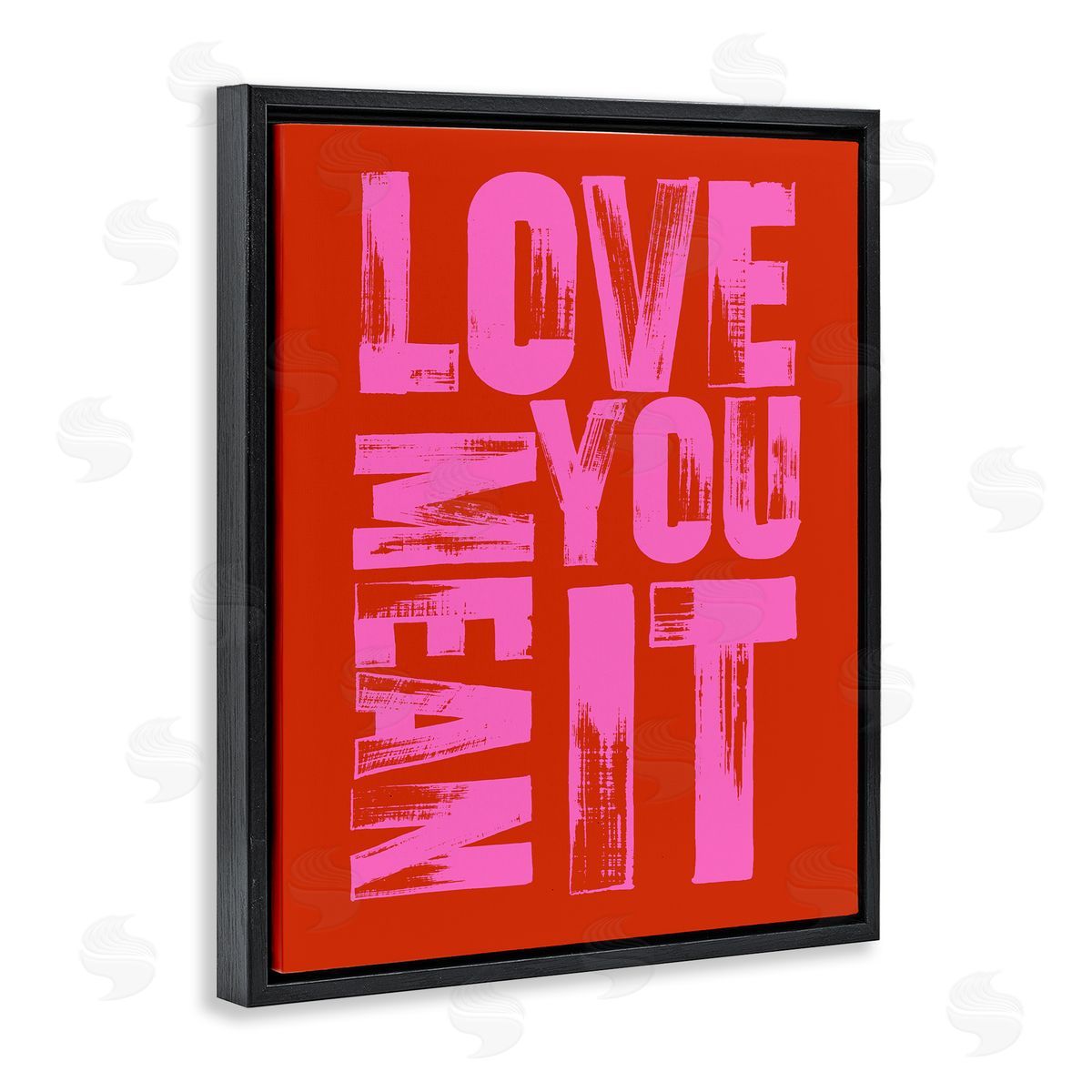 Love You Mean It on Red Black Floating Frame Canvas Wall Art, Home Decor by House of Lulu