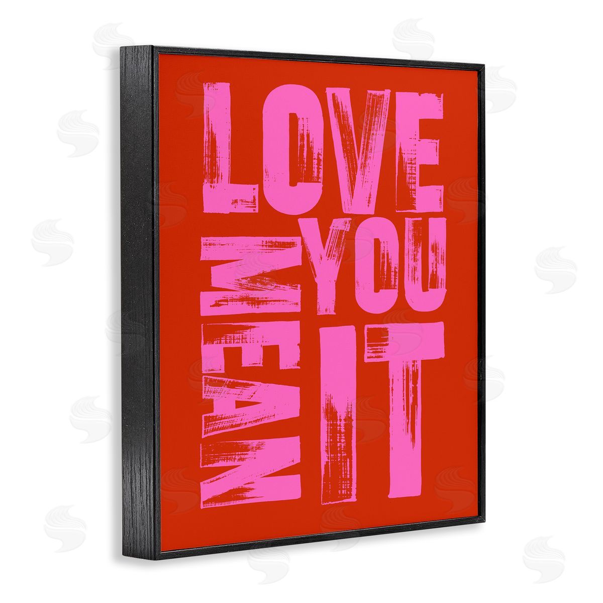 Love You Mean It on Red Black Frame Print Wall Art, Home Decor by House of Lulu