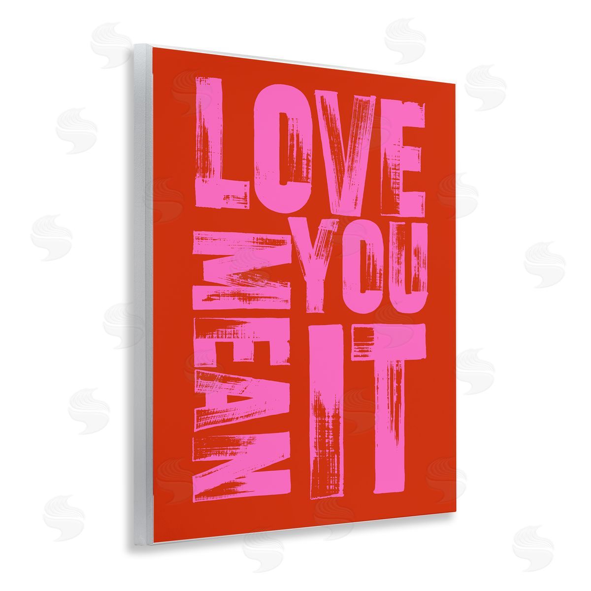 Love You Mean It on Red Wood Plaque Wall Art, Home Decor by House of Lulu