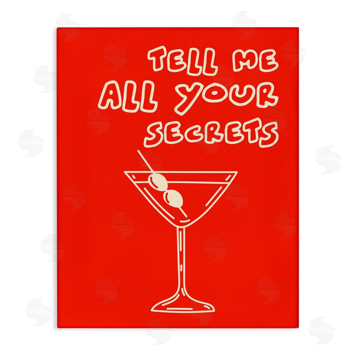Tell Me Your Secrets Cocktail Canvas Wall Art, Home Decor by House of Lulu