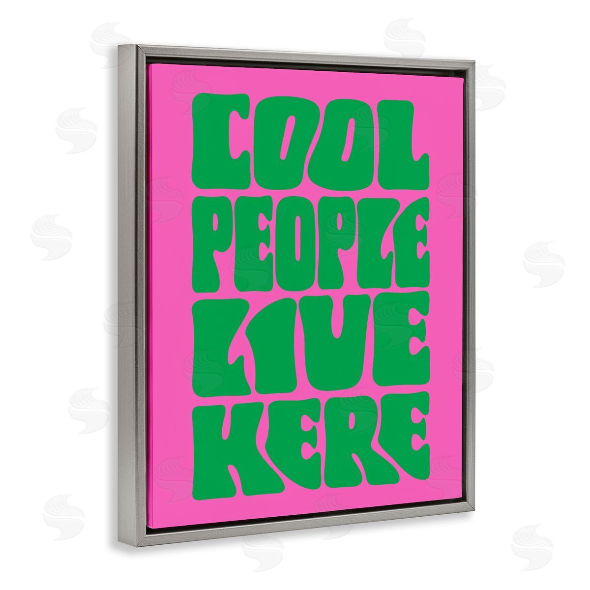 Cool People Live Here Grey Floating Frame Canvas Wall Art, Home Decor by House of Lulu