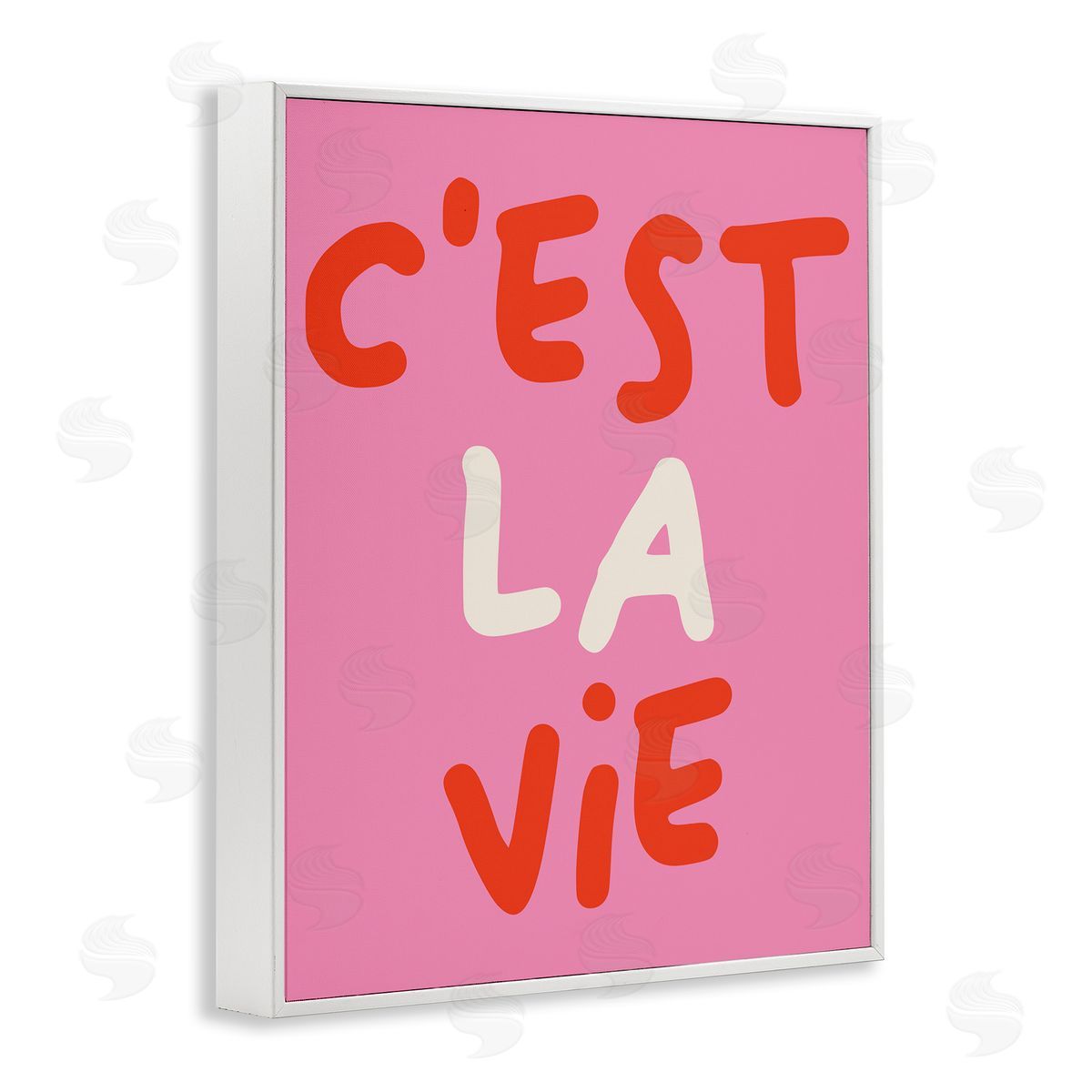 C'est La Vie on Pink White Frame Print Wall Art, Home Decor by House of Lulu