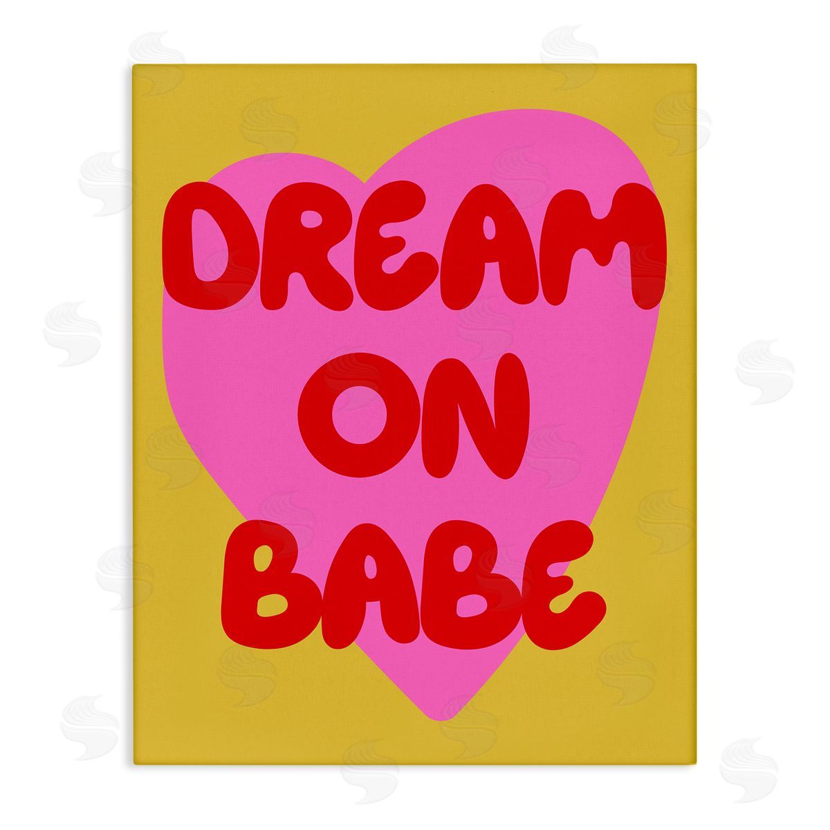 Dream On Babe on Yellow Canvas Wall Art, Home Decor by House of Lulu