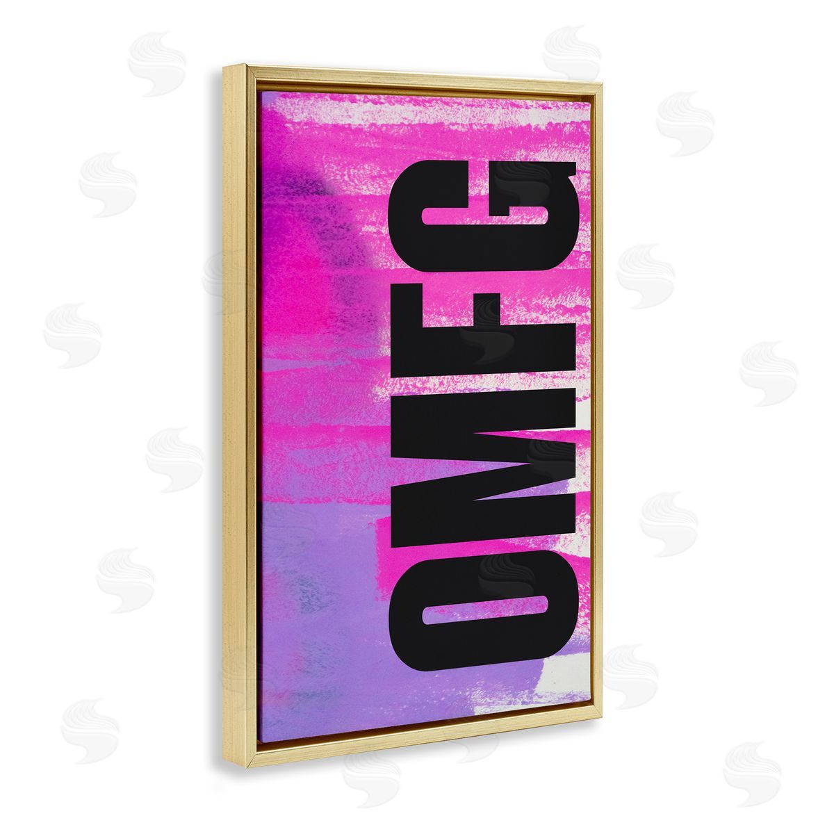 Bold OMFG on Abstract Gold Floating Frame Canvas Wall Art, Home Decor by House of Lulu