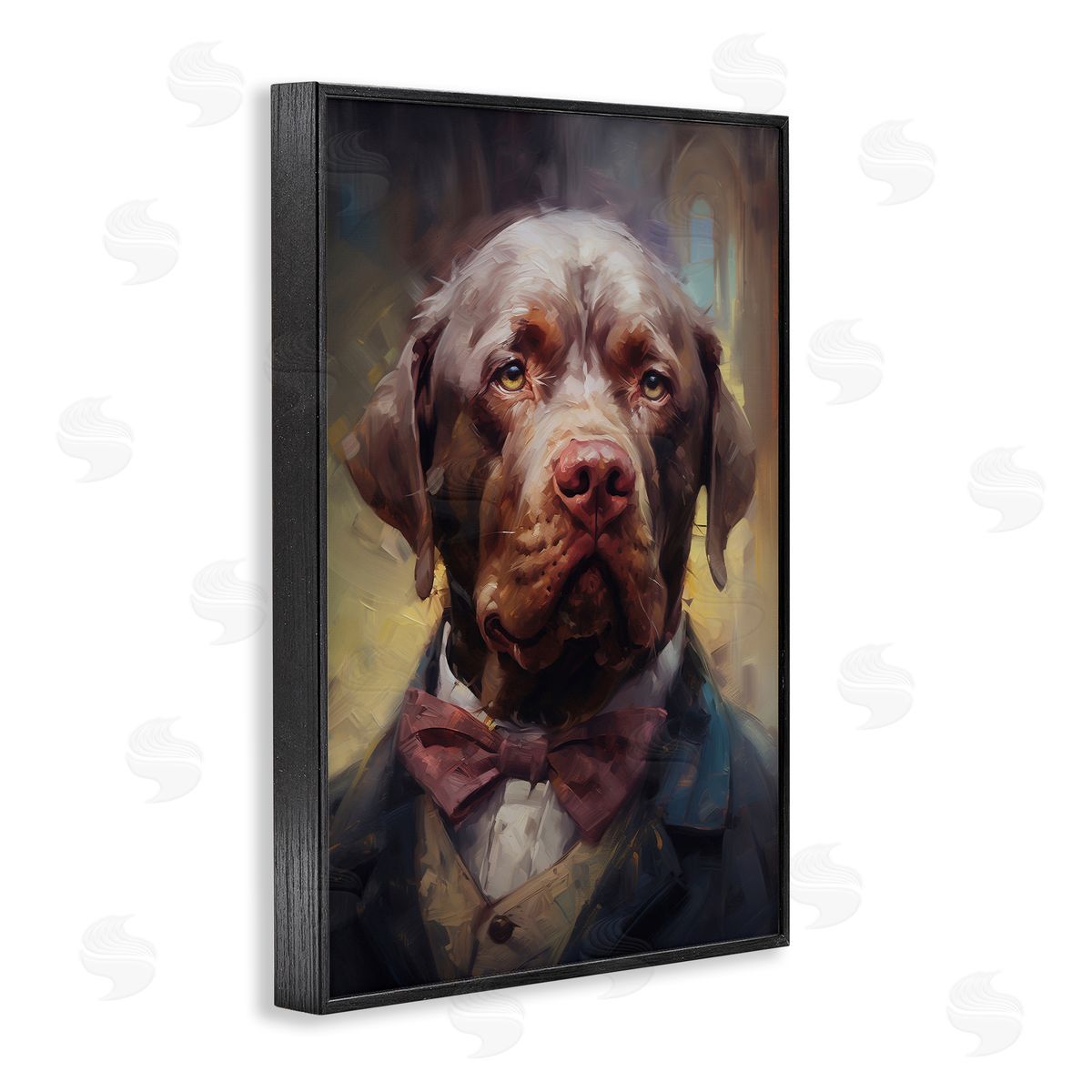 Dog in Timeless Suit Fashion Black Frame Print Wall Art, Home Decor by Wumples