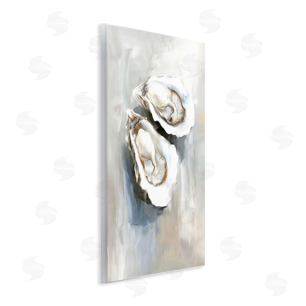 Two Oysters Seashell Mirage Wood Plaque Wall Art, Home Decor by Ramona Murdock