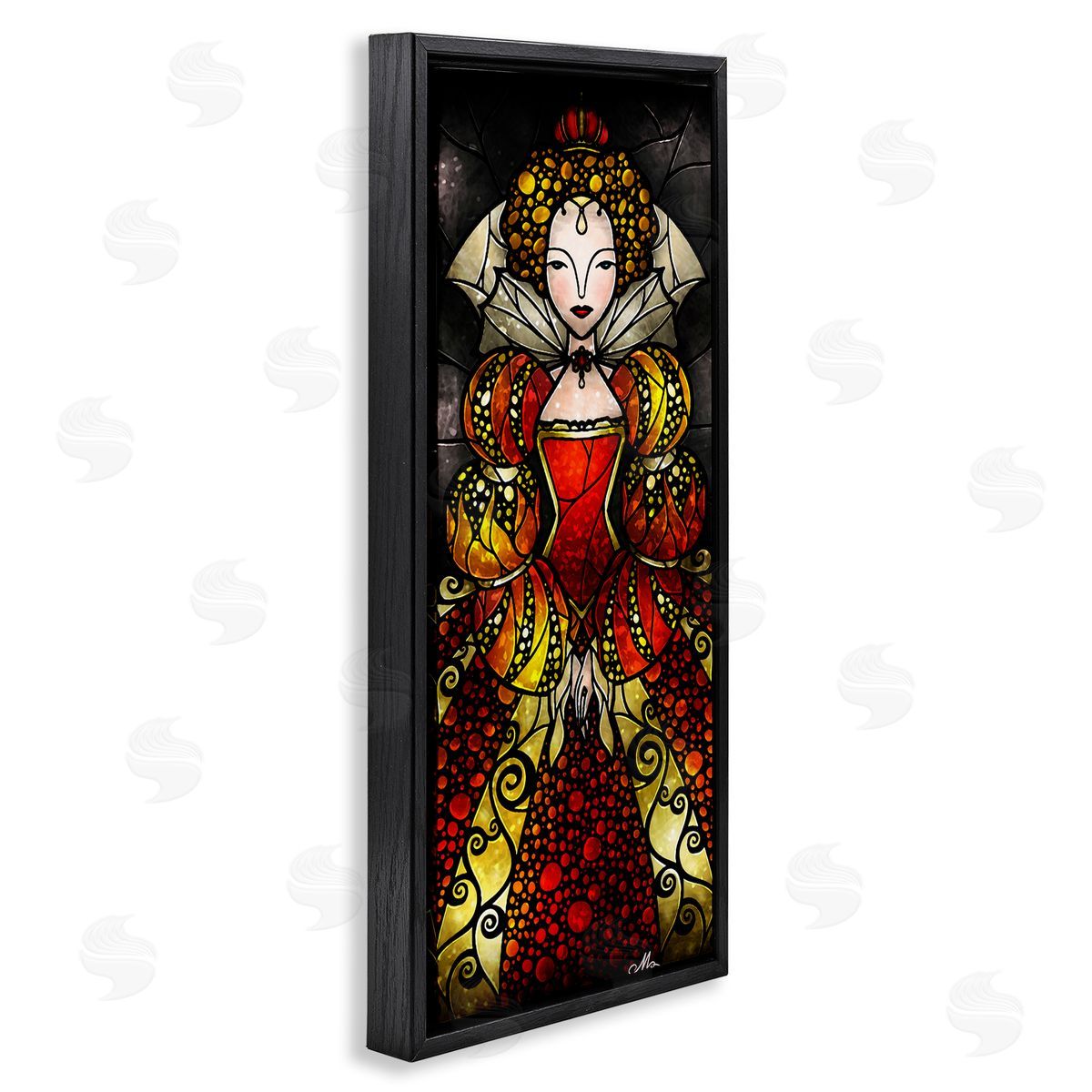Royal Elizabeth I Portrait Black Floating Frame Canvas Wall Art, Home Decor by Mandie Manzano