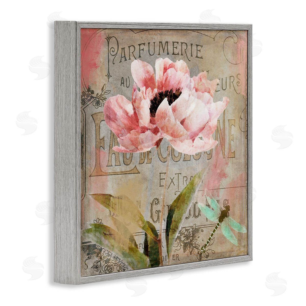 French Vintage Blossom Grey Frame Print Wall Art, Home Decor by Sasha