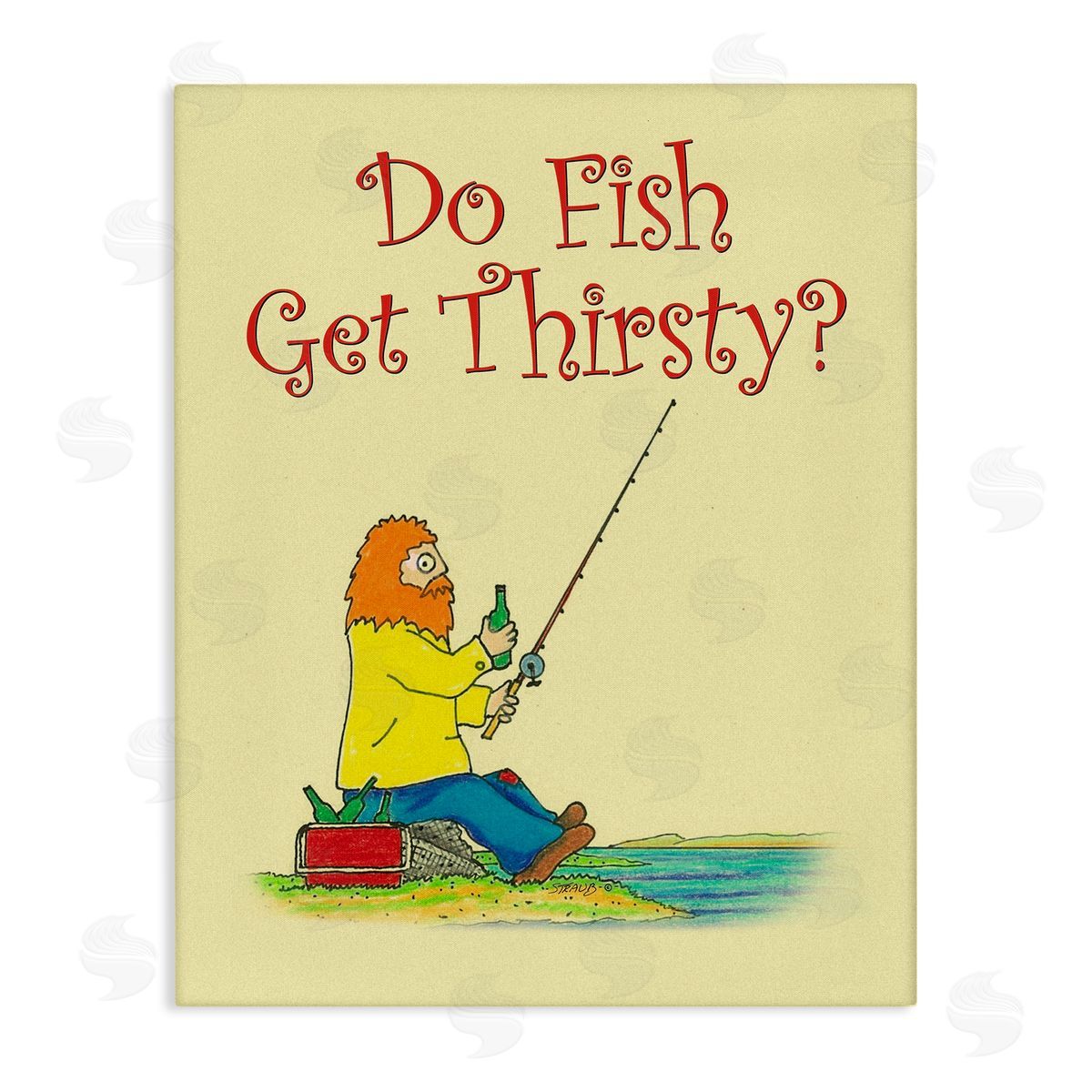 Do Fish Get Thirsty Humor Canvas Wall Art, Home Decor by Roger Straub