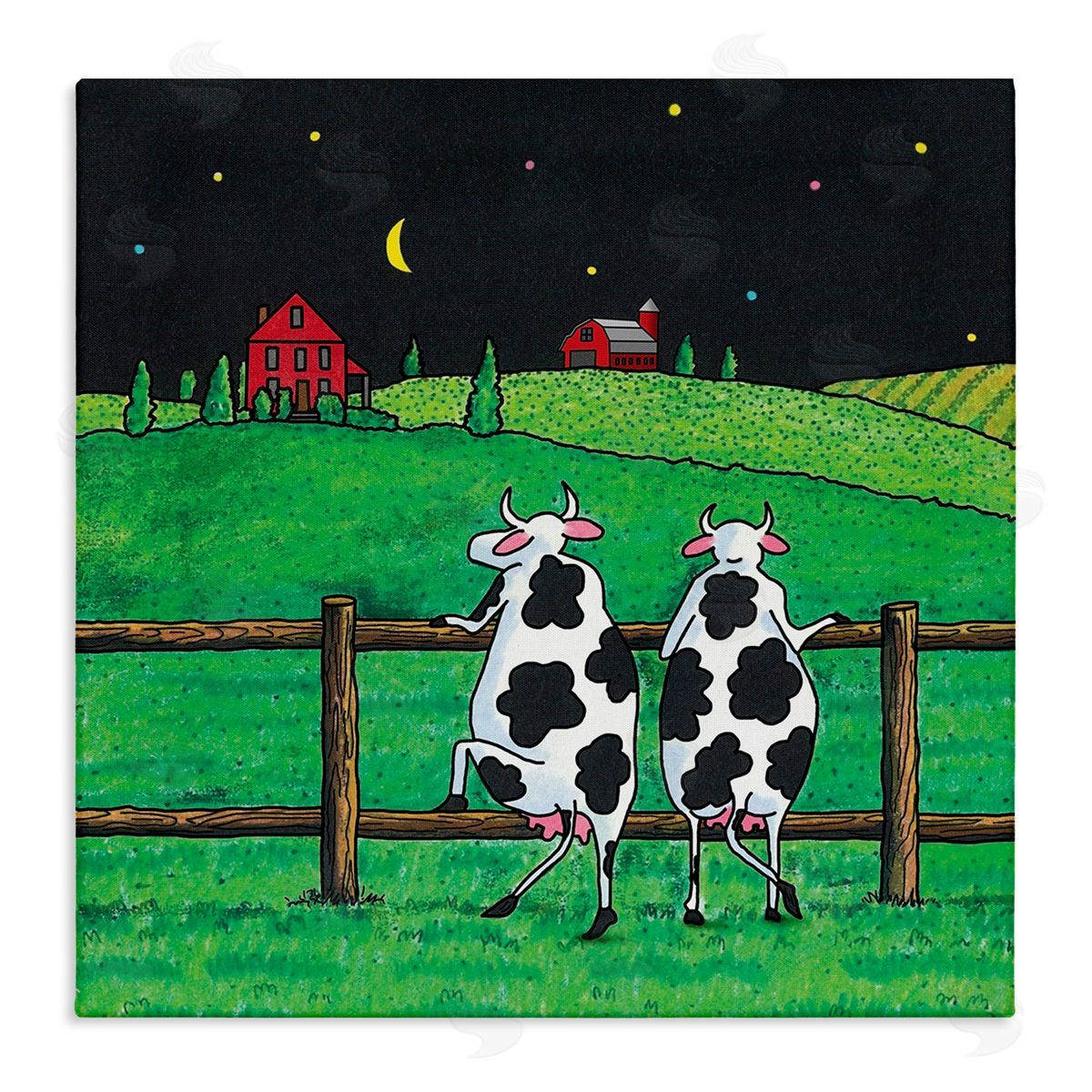 Girls Night Out Cows Canvas Wall Art, Home Decor by Roger Straub