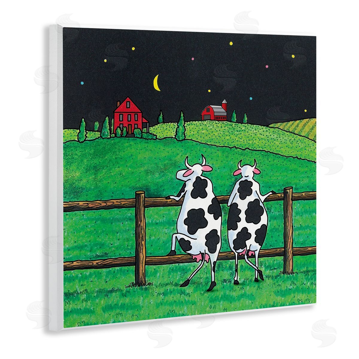 Girls Night Out Cows Wood Plaque Wall Art, Home Decor by Roger Straub