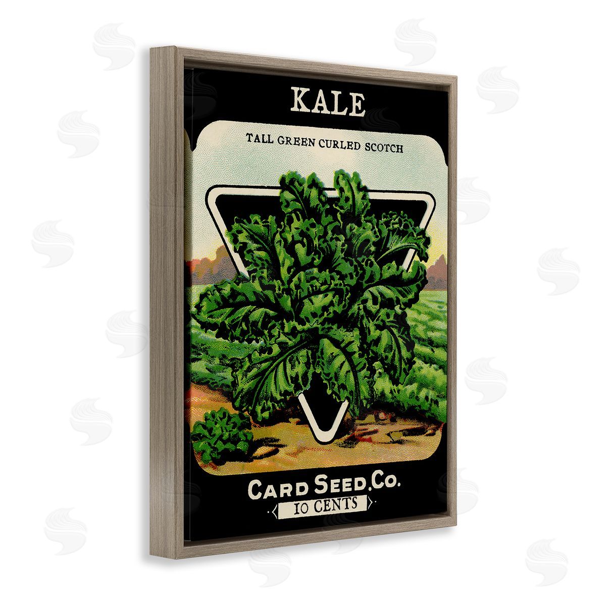 Vintage Garden Kale Brown Floating Frame Canvas Wall Art, Home Decor by Stupell Studio