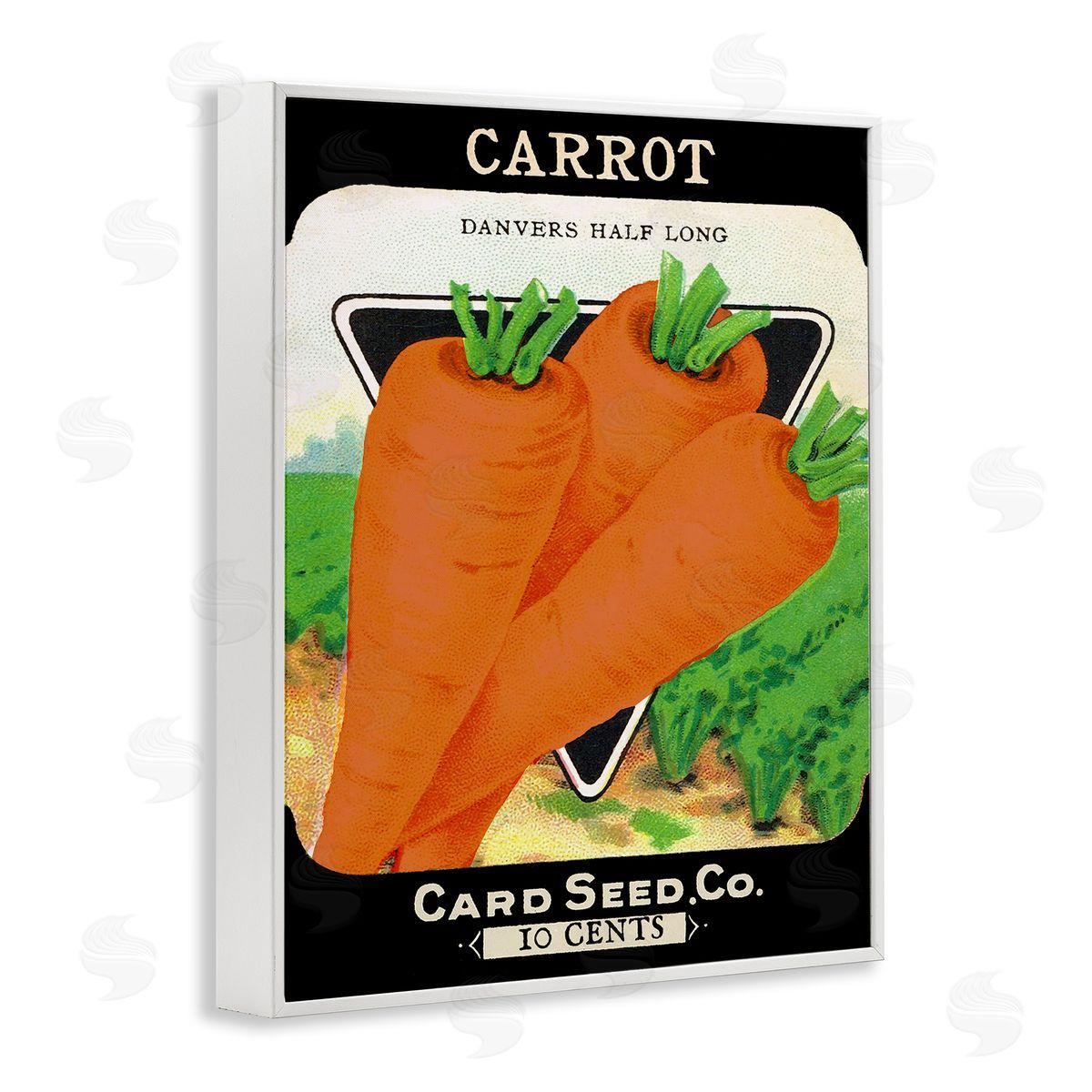 Vintage Garden Carrots White Frame Print Wall Art, Home Decor by Stupell Studio