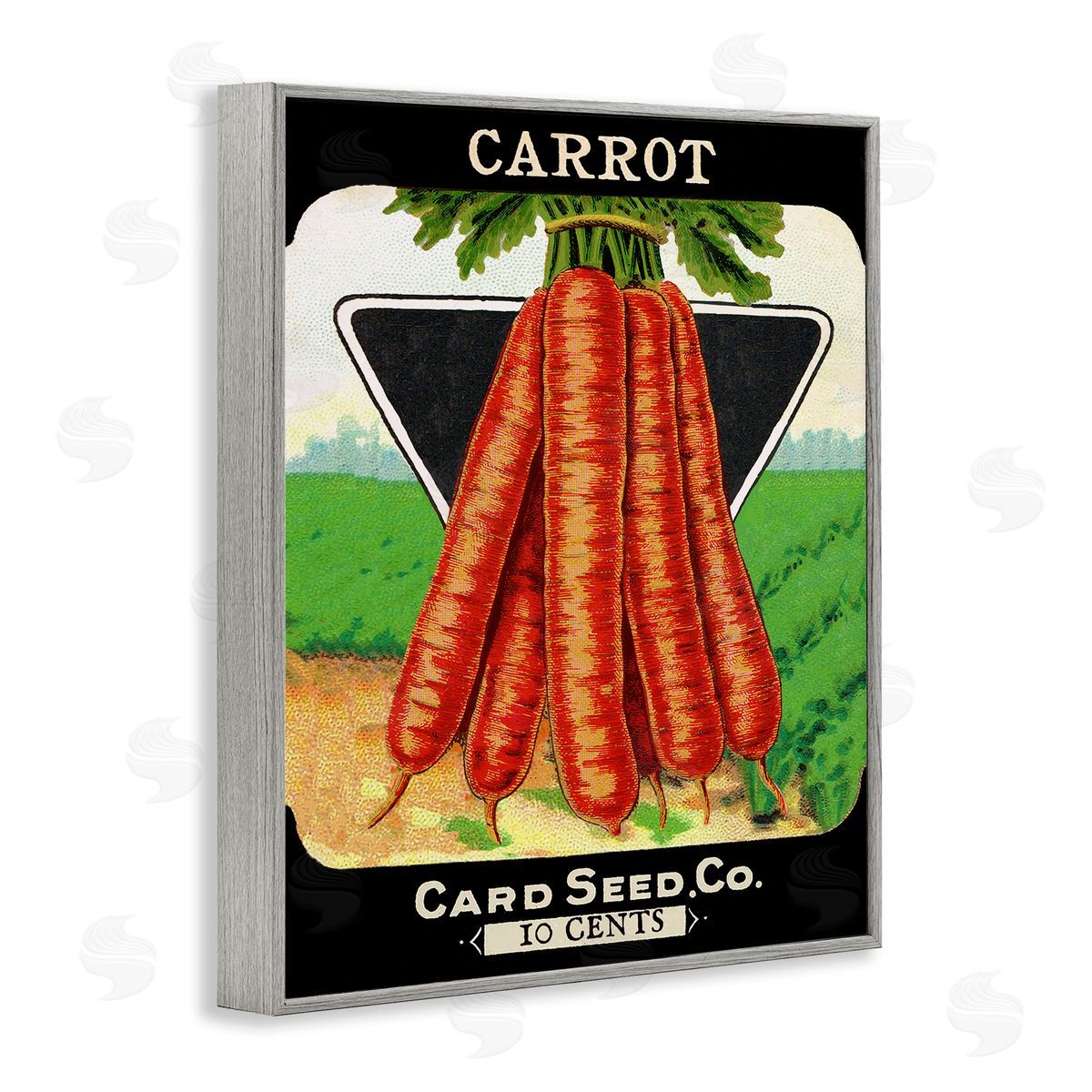 Vintage Gardening Carrots Grey Frame Print Wall Art, Home Decor by Stupell Studio
