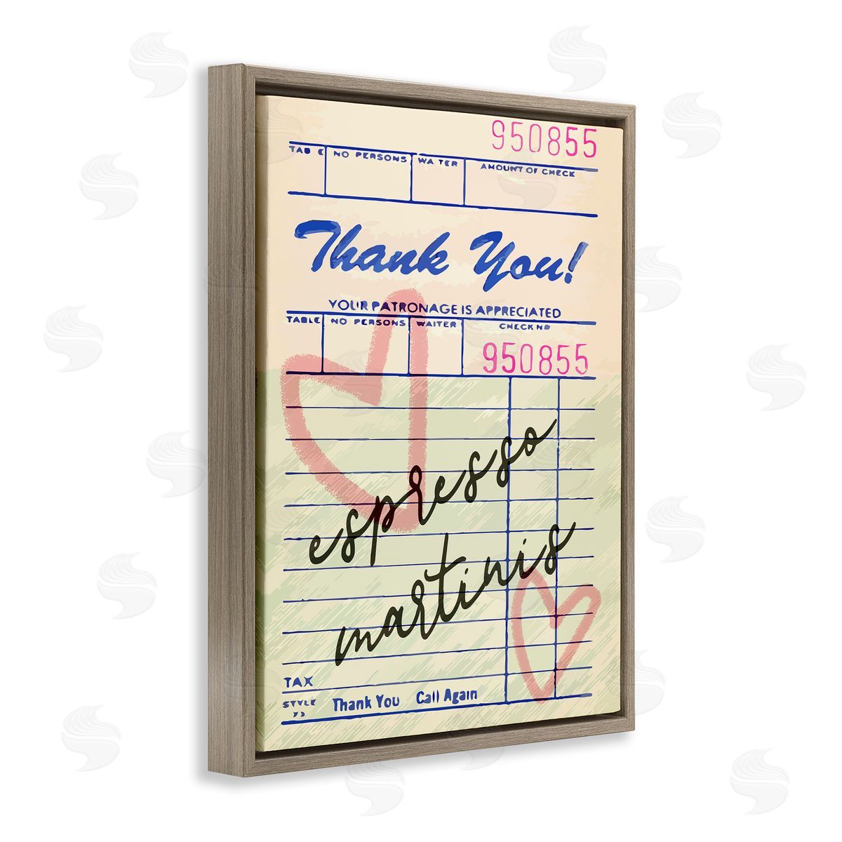 Espresso Martinis Guest Check Brown Floating Frame Canvas Wall Art, Home Decor by Stupell Studio