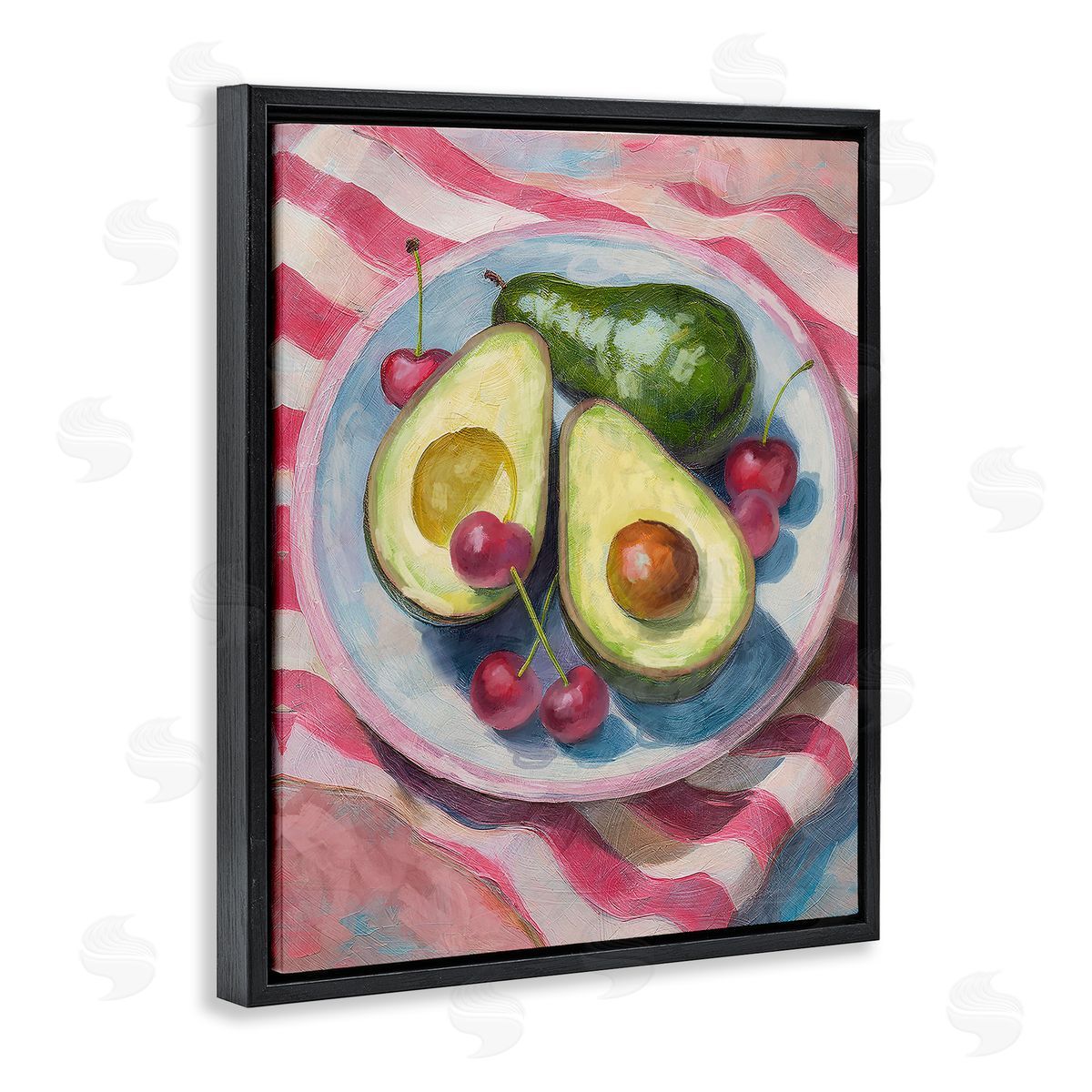 Avocado & Fruits Meal Black Floating Frame Canvas Wall Art, Home Decor by Stupell Studio