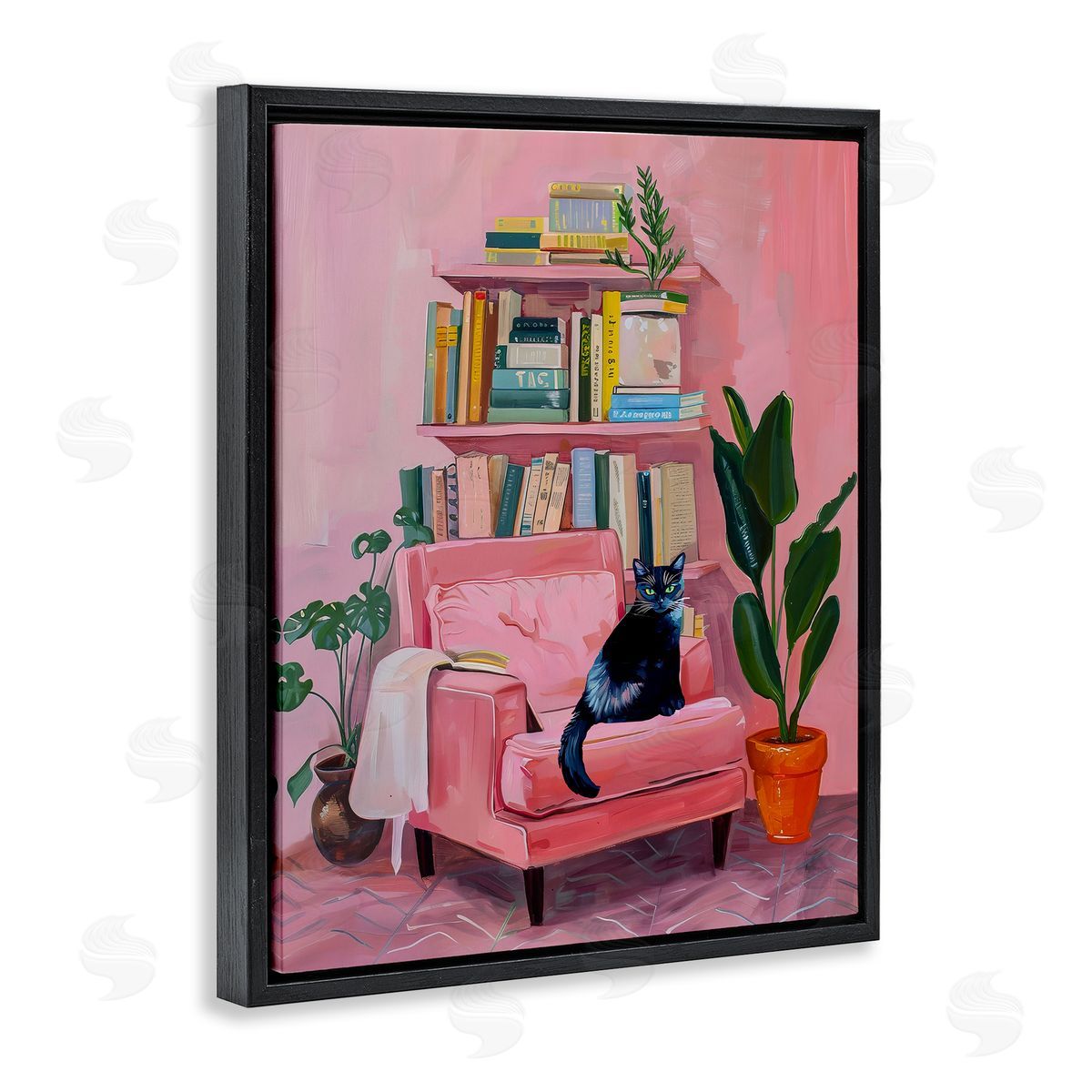 Calm & Cozy Pink Interior Black Floating Frame Canvas Wall Art, Home Decor by Stupell Studio