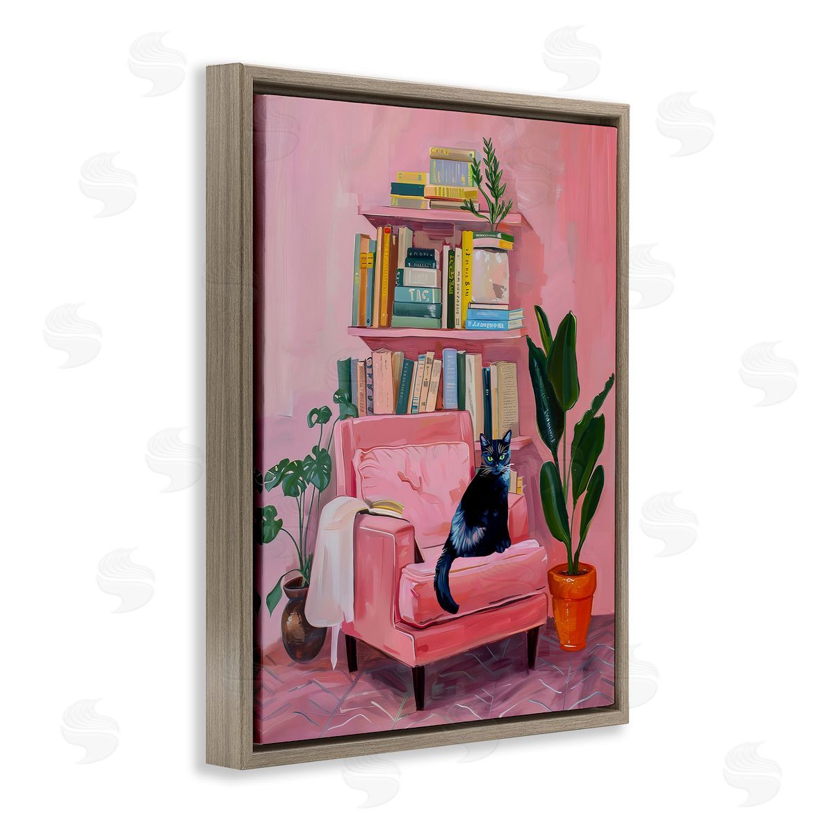 Calm & Cozy Pink Interior Brown Floating Frame Canvas Wall Art, Home Decor by Stupell Studio