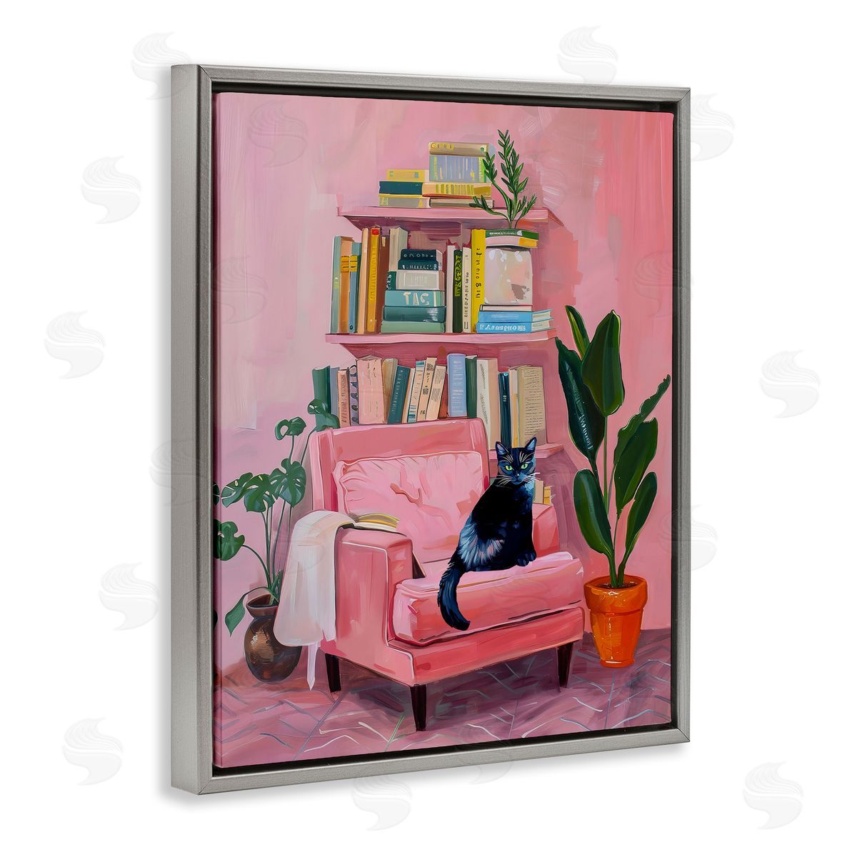 Calm & Cozy Pink Interior Grey Floating Frame Canvas Wall Art, Home Decor by Stupell Studio