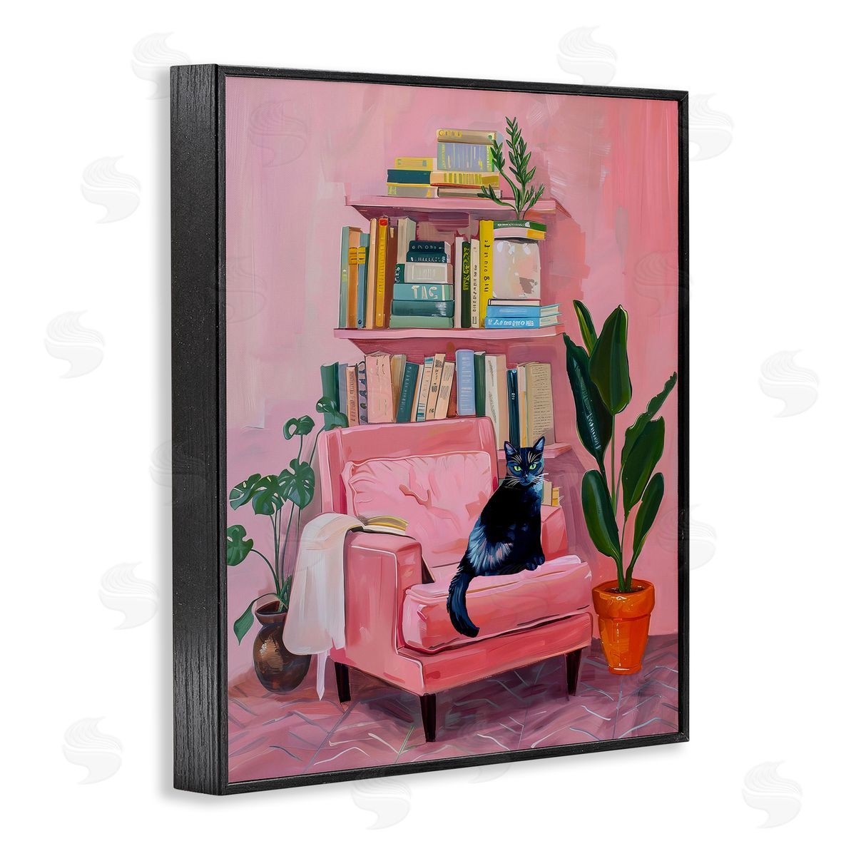 Calm & Cozy Pink Interior Black Frame Print Wall Art, Home Decor by Stupell Studio