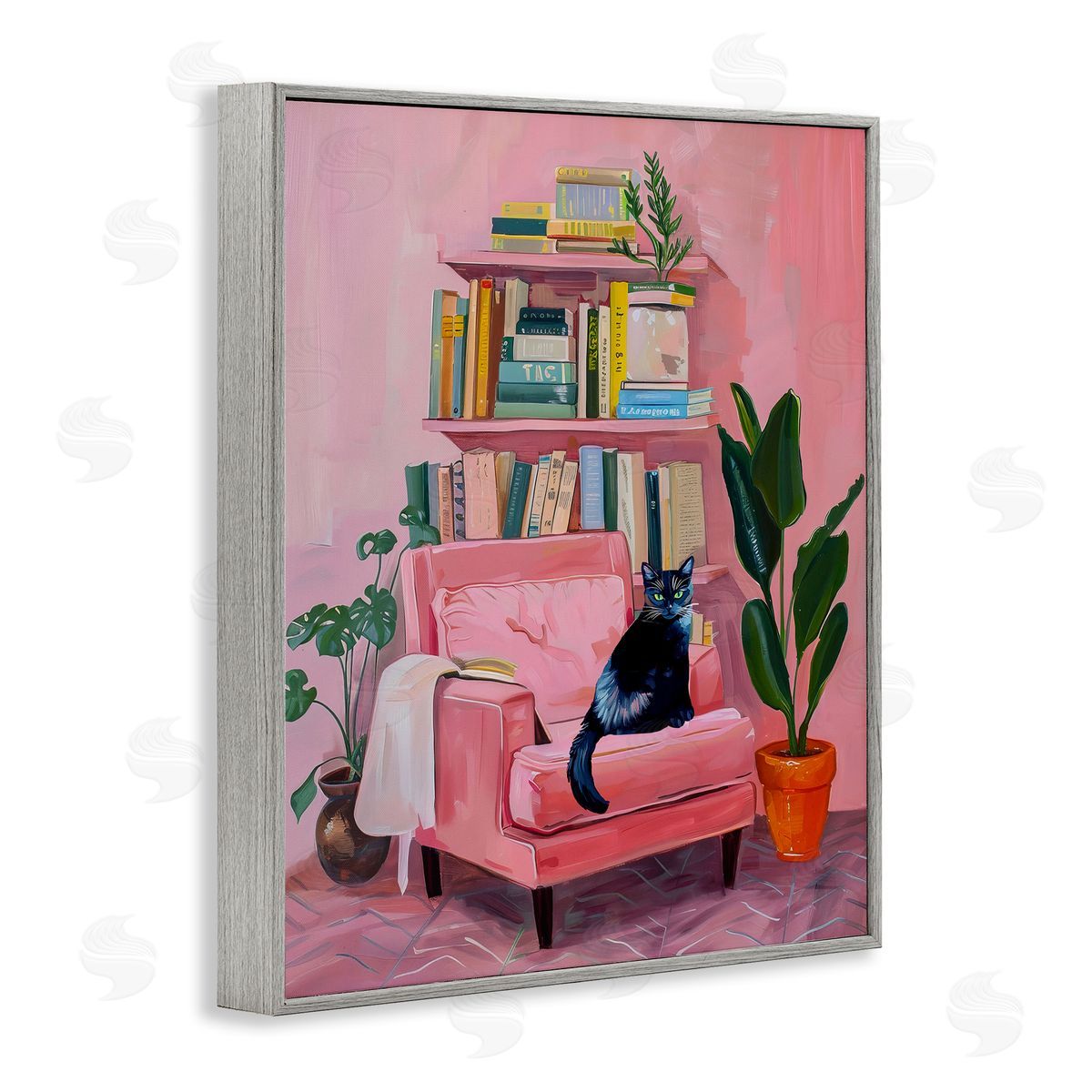 Calm & Cozy Pink Interior Grey Frame Print Wall Art, Home Decor by Stupell Studio