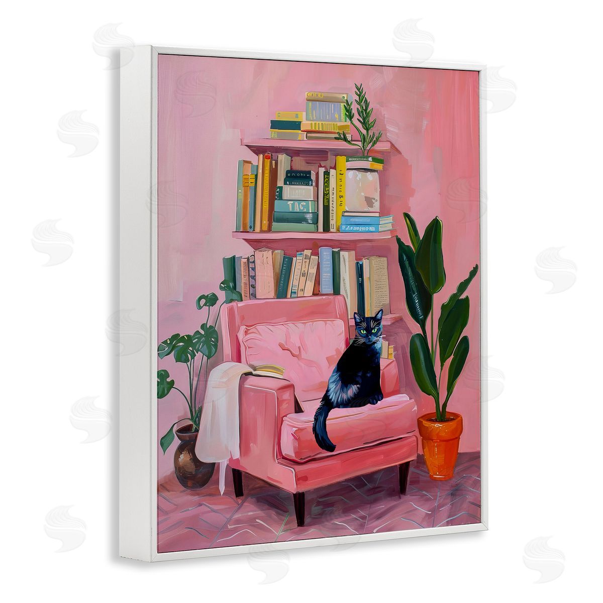 Calm & Cozy Pink Interior White Frame Print Wall Art, Home Decor by Stupell Studio