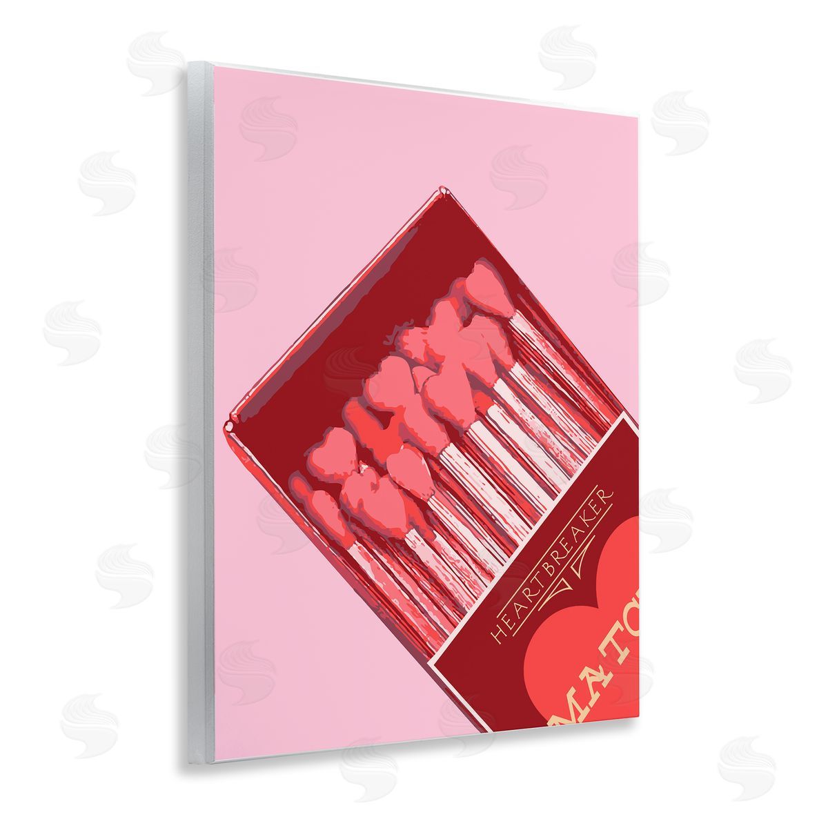 Pink Heart Shaped Matches Wood Plaque Wall Art, Home Decor by Stupell Studio