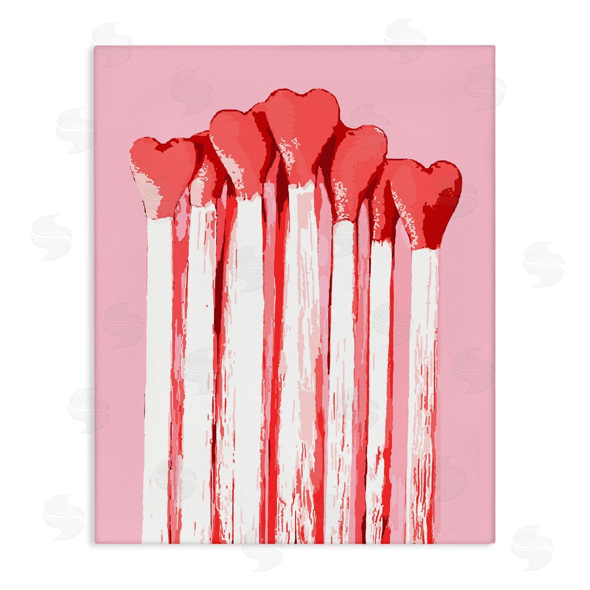 Pastel Pink Heart Matches Canvas Wall Art, Home Decor by Stupell Studio
