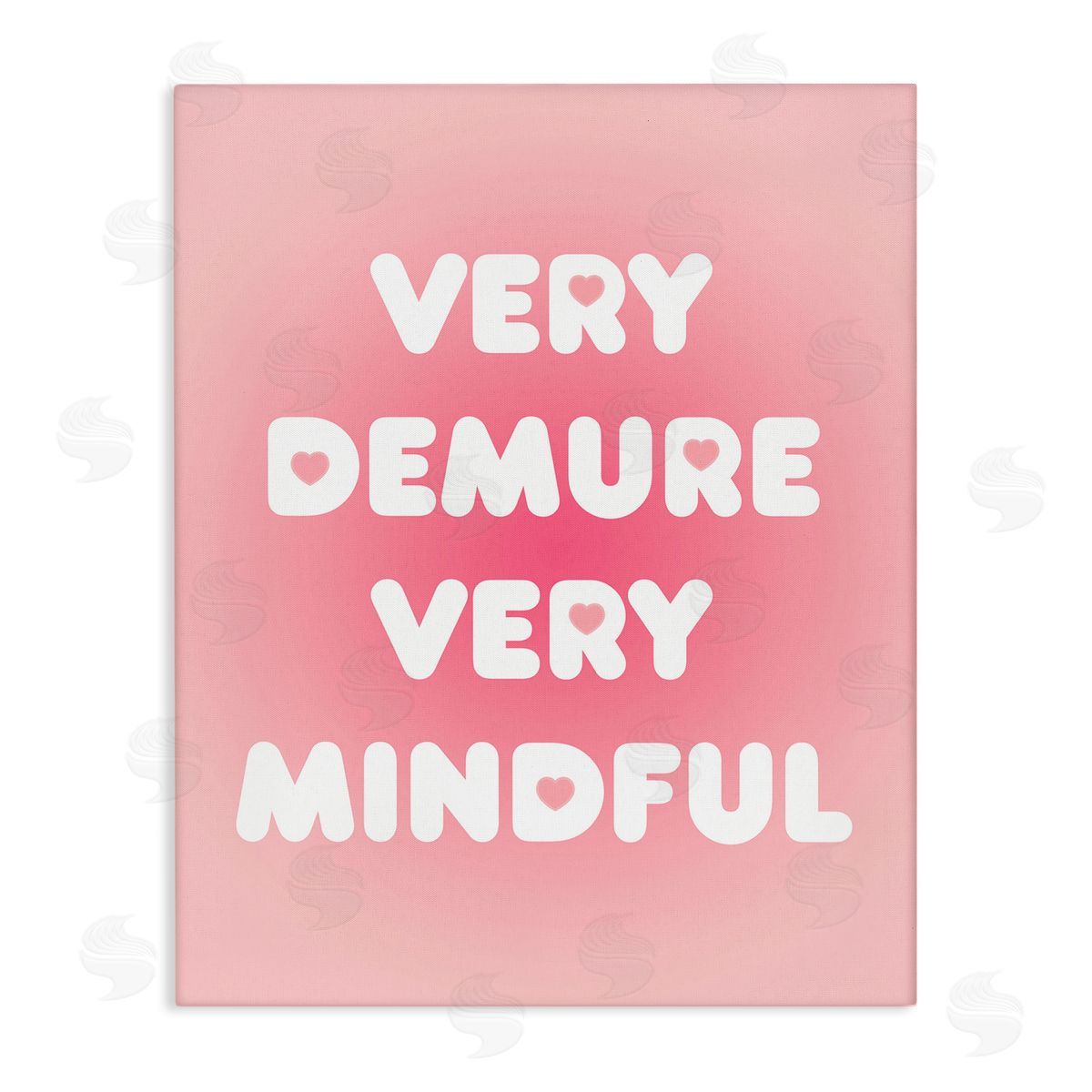 Trendy Pink Demure & Mindful Canvas Wall Art, Home Decor by Stupell Studio