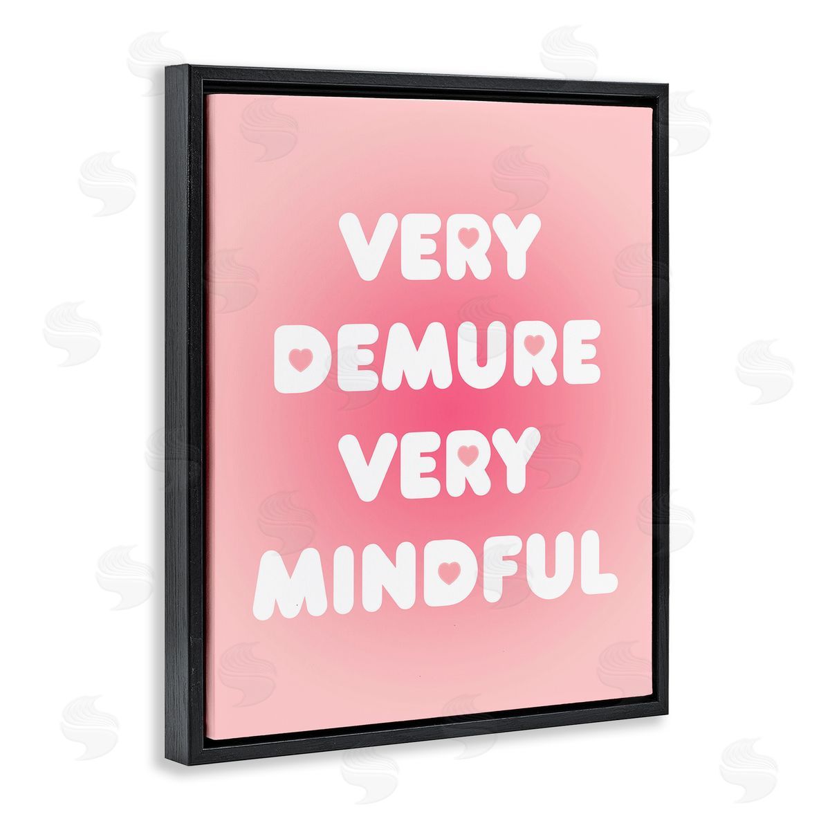 Trendy Pink Demure & Mindful Black Floating Frame Canvas Wall Art, Home Decor by Stupell Studio