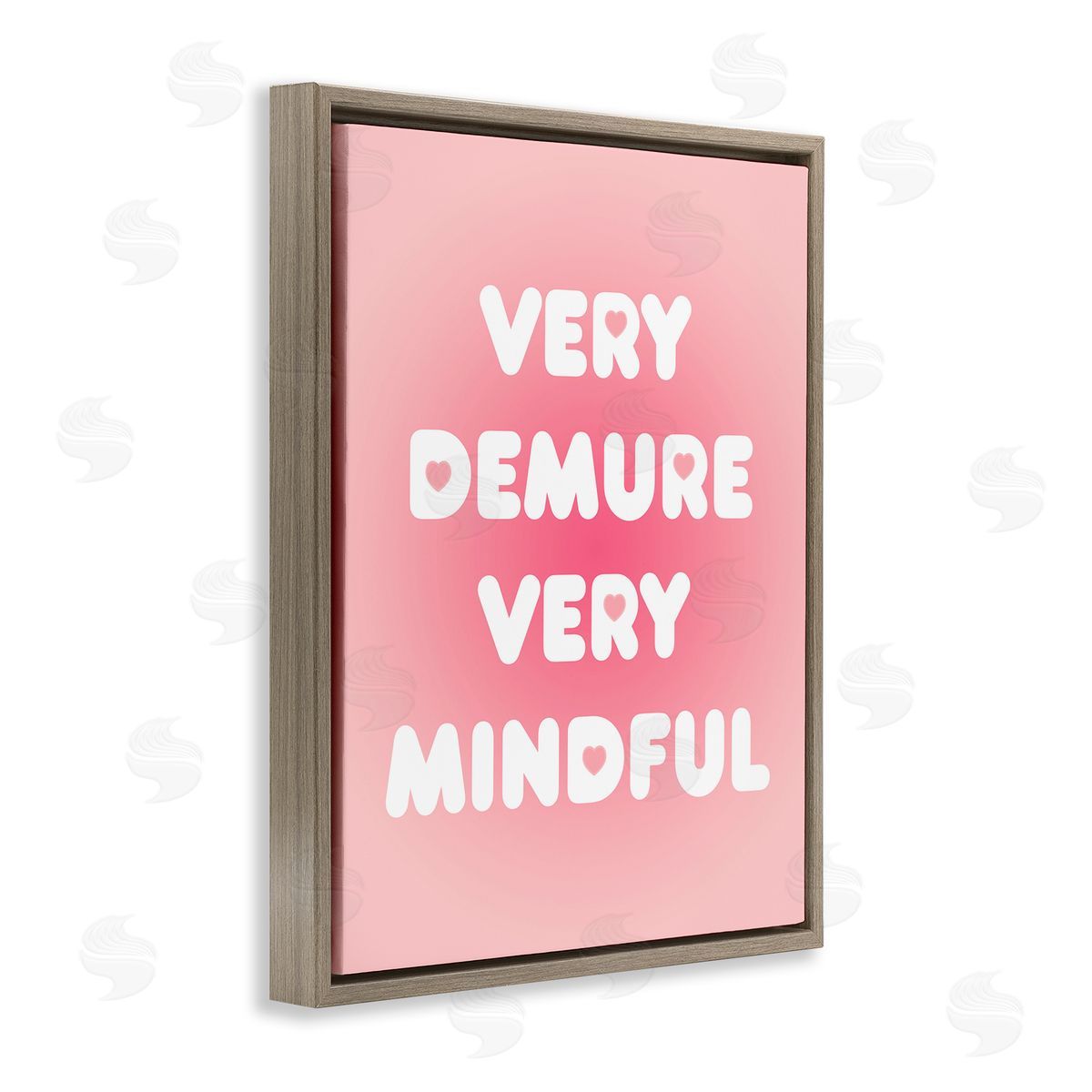 Trendy Pink Demure & Mindful Brown Floating Frame Canvas Wall Art, Home Decor by Stupell Studio