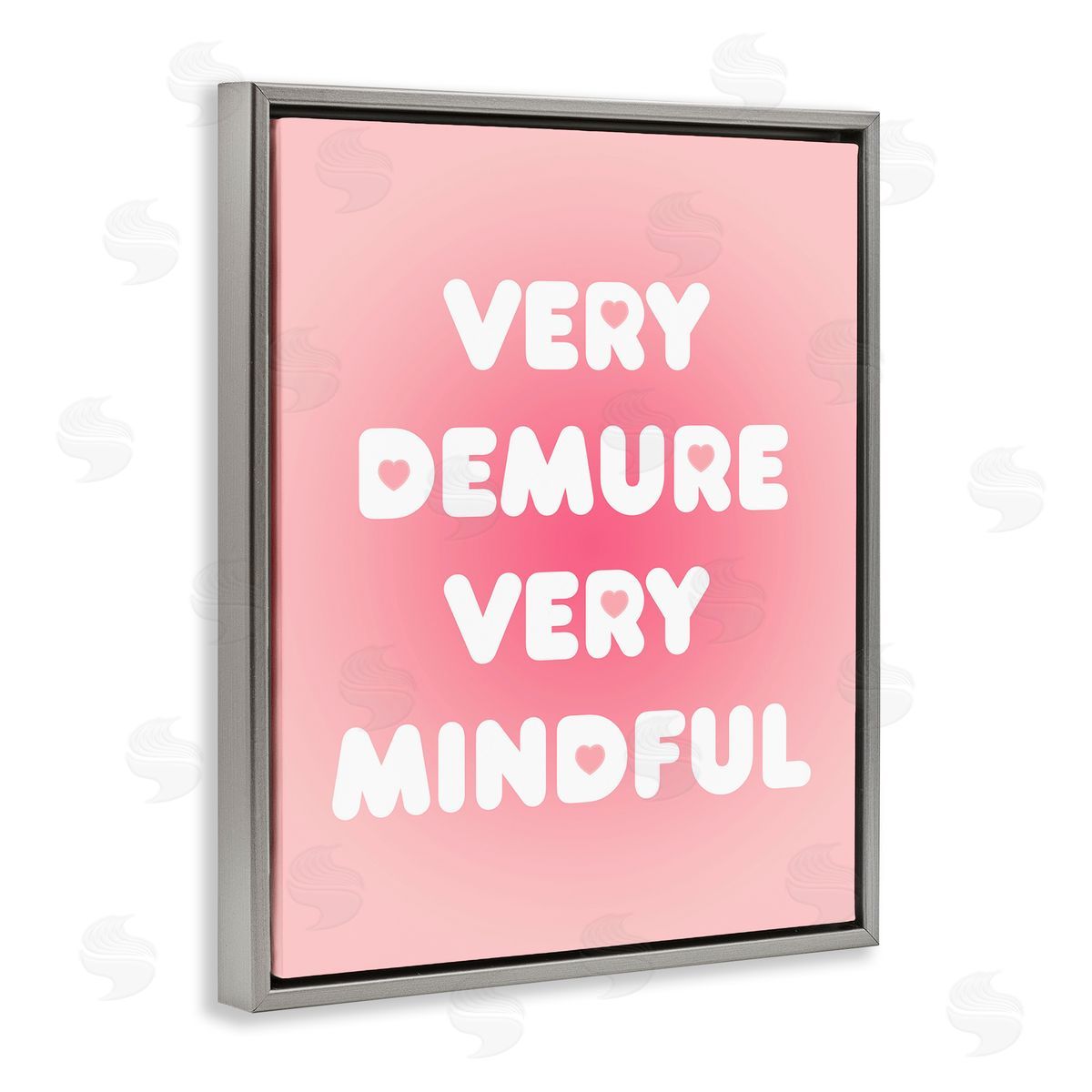 Trendy Pink Demure & Mindful Grey Floating Frame Canvas Wall Art, Home Decor by Stupell Studio