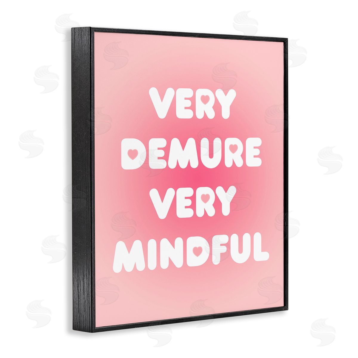 Trendy Pink Demure & Mindful Black Frame Print Wall Art, Home Decor by Stupell Studio