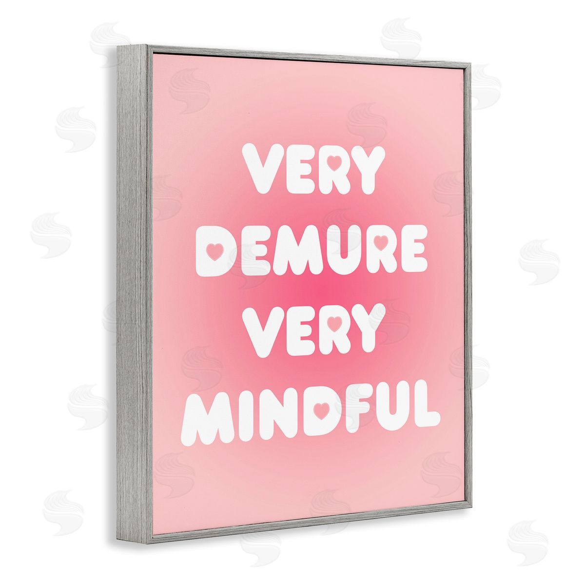Trendy Pink Demure & Mindful Grey Frame Print Wall Art, Home Decor by Stupell Studio