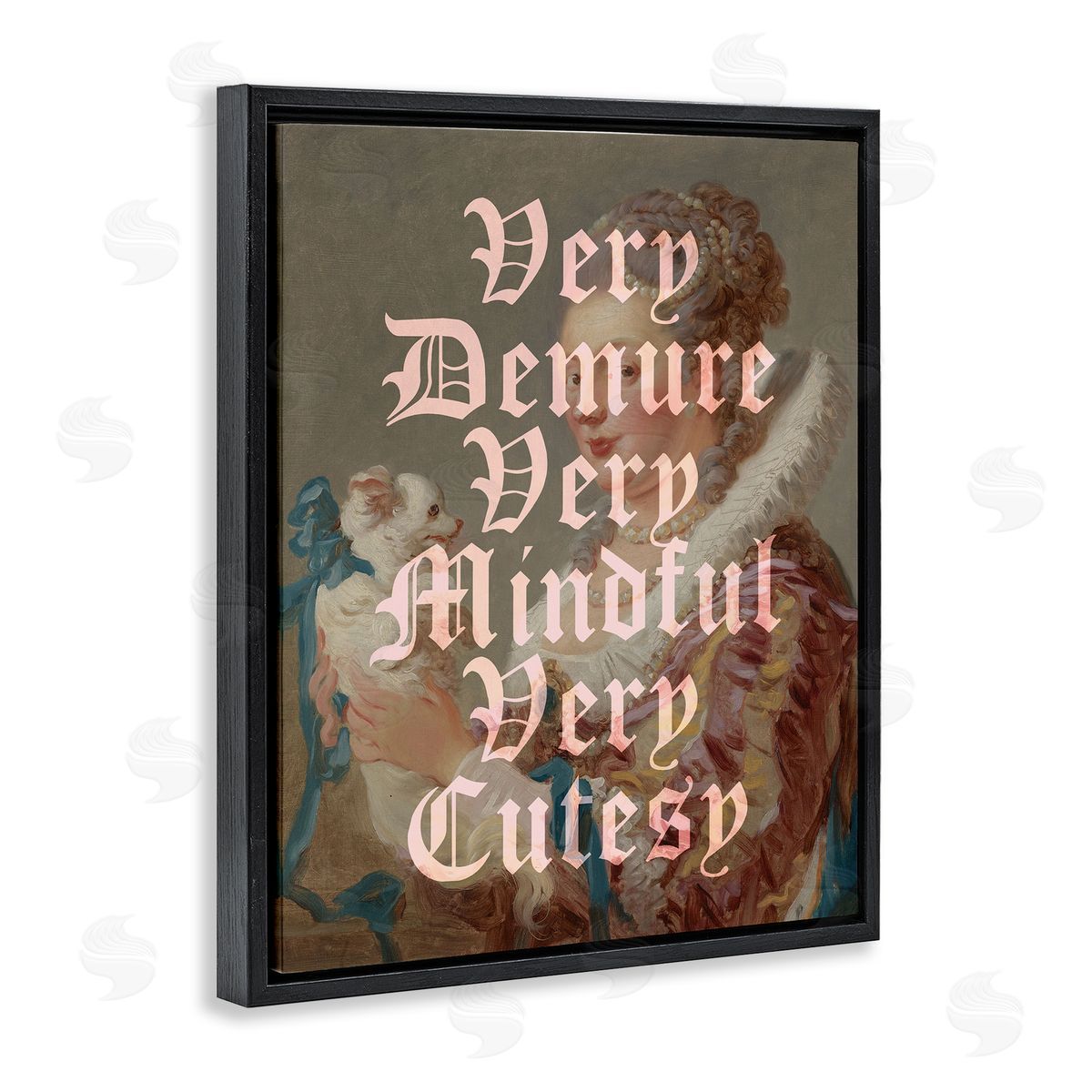 Vintage Demure & Mindful Black Floating Frame Canvas Wall Art, Home Decor by Stupell Studio