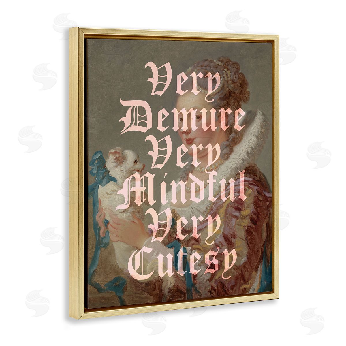 Vintage Demure & Mindful Gold Floating Frame Canvas Wall Art, Home Decor by Stupell Studio