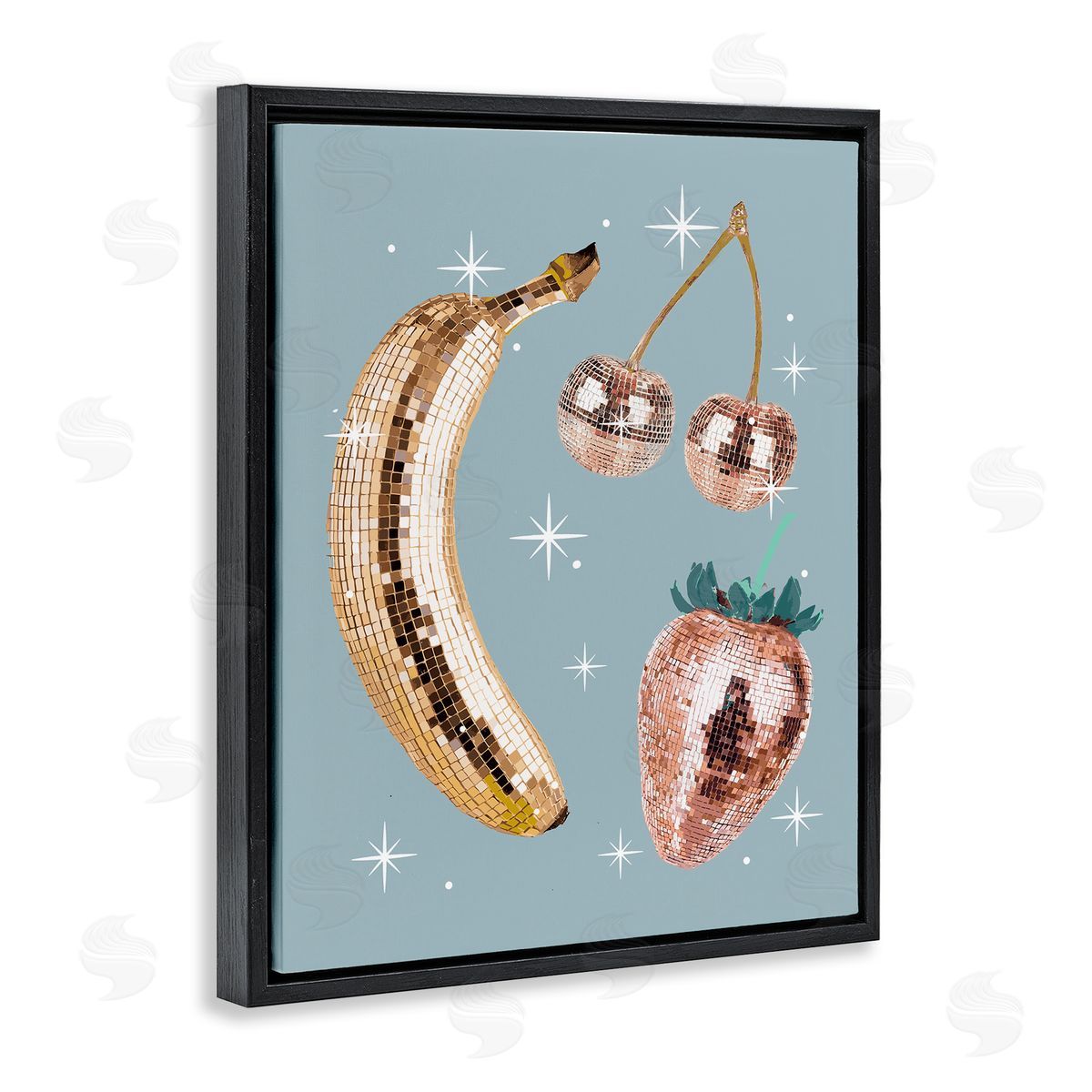 Luminous Glam Fruits Black Floating Frame Canvas Wall Art, Home Decor by Stupell Studio