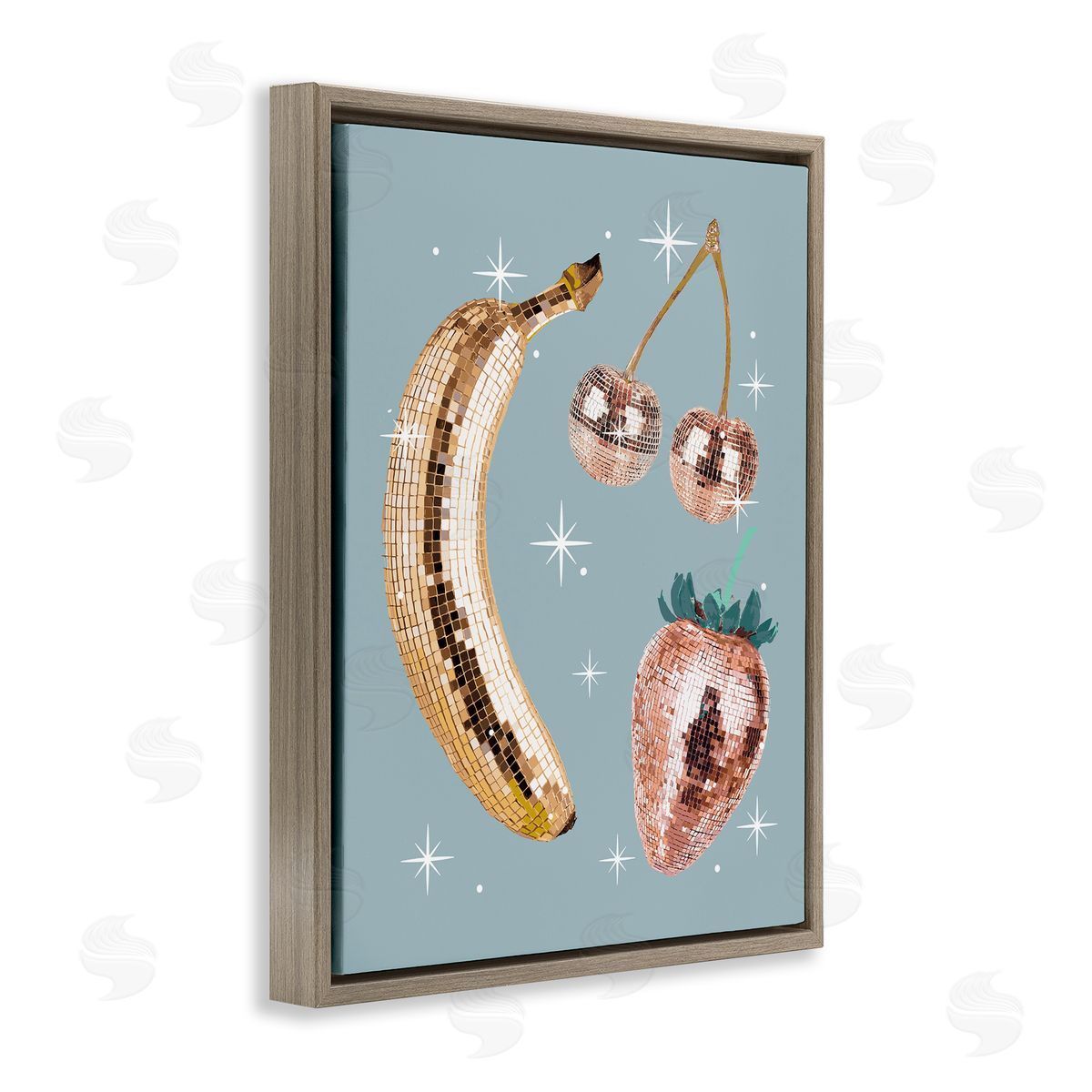 Luminous Glam Fruits Brown Floating Frame Canvas Wall Art, Home Decor by Stupell Studio