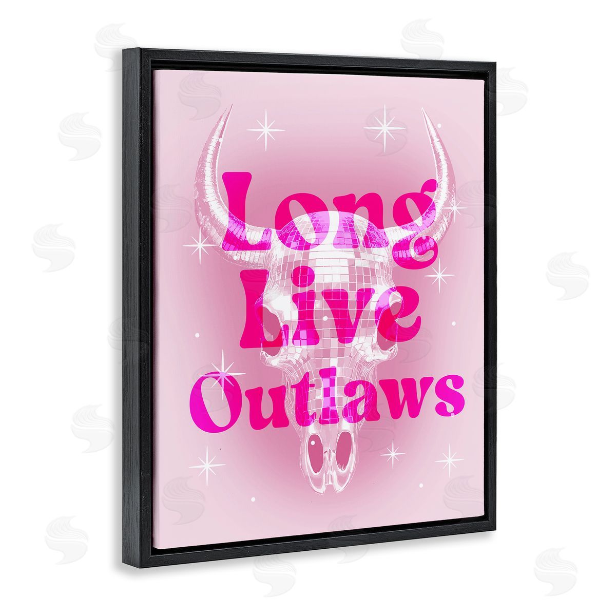 Glam Long Live Outlaws Black Floating Frame Canvas Wall Art, Home Decor by Stupell Studio